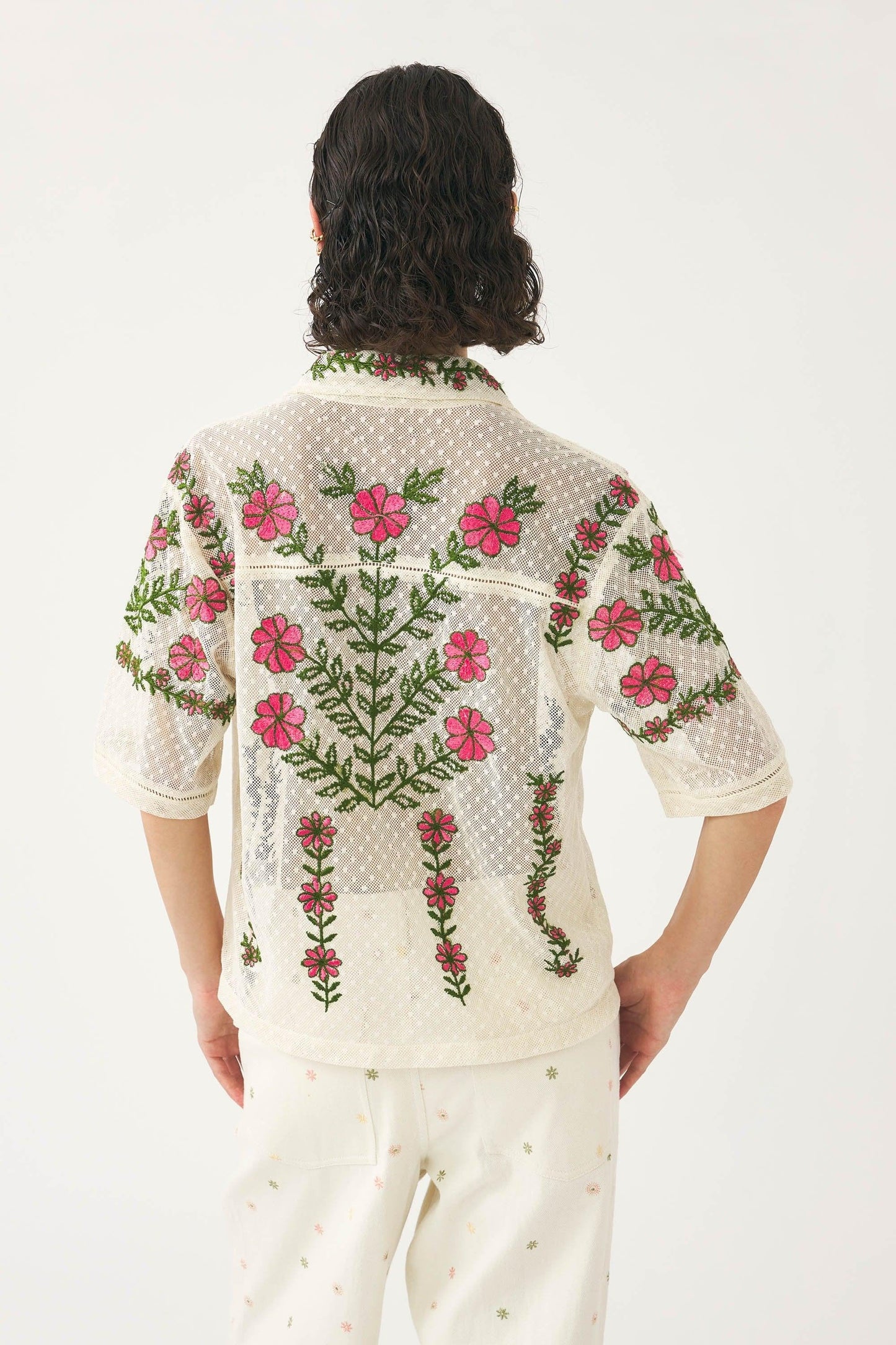 Embroidered lace shirt Ario