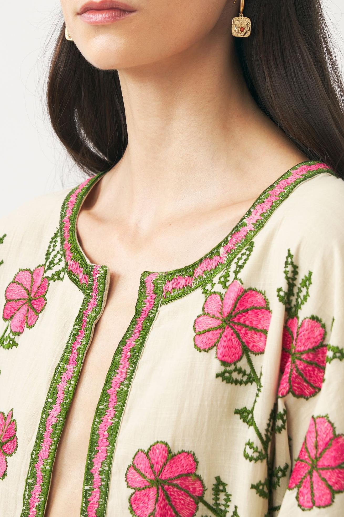 Embroidered kaftan Ario