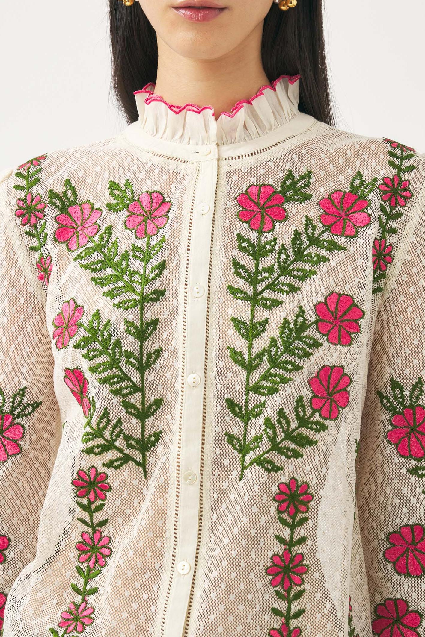 Embroidered lace blouse Ario