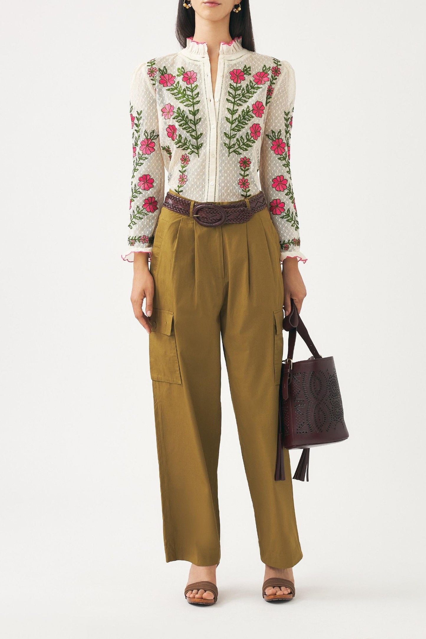 Embroidered lace blouse Ario