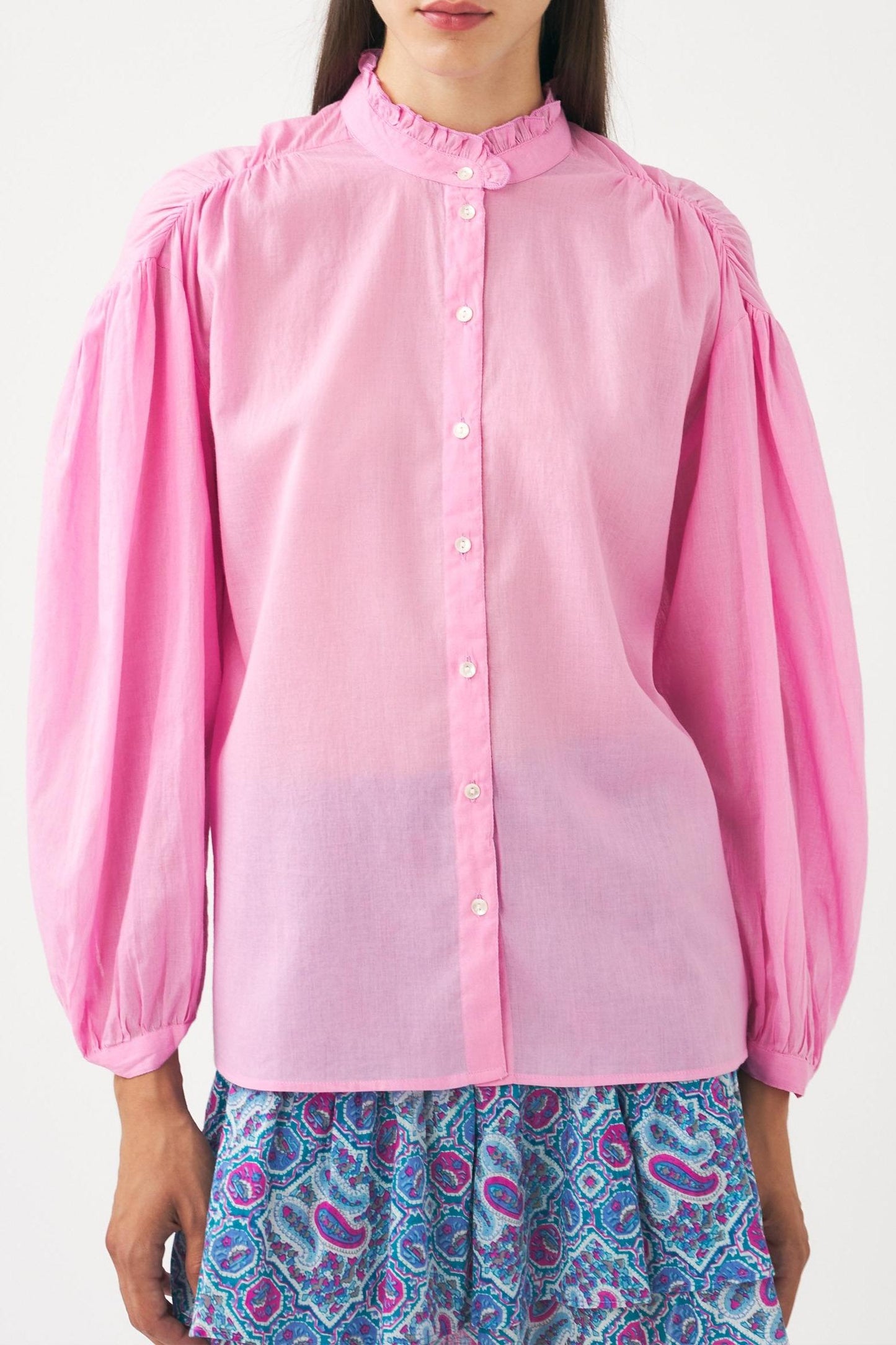 Blusa de voile de algodón Anna