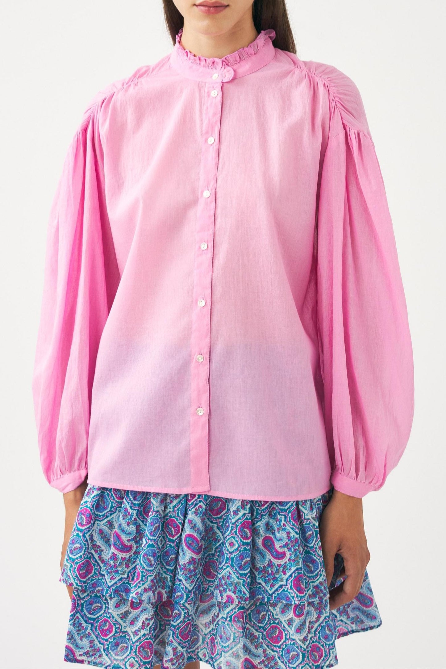 Blusa de voile de algodón Anna