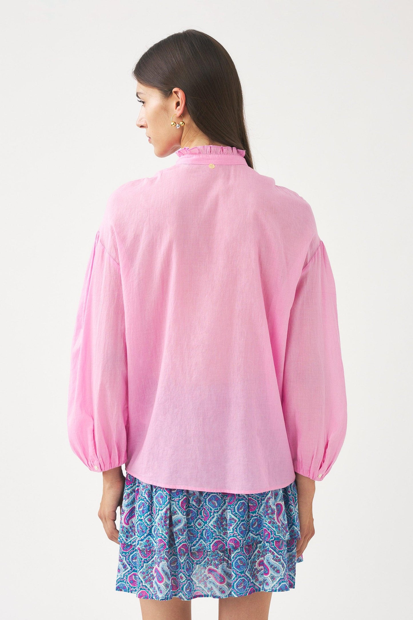 Blusa de voile de algodón Anna