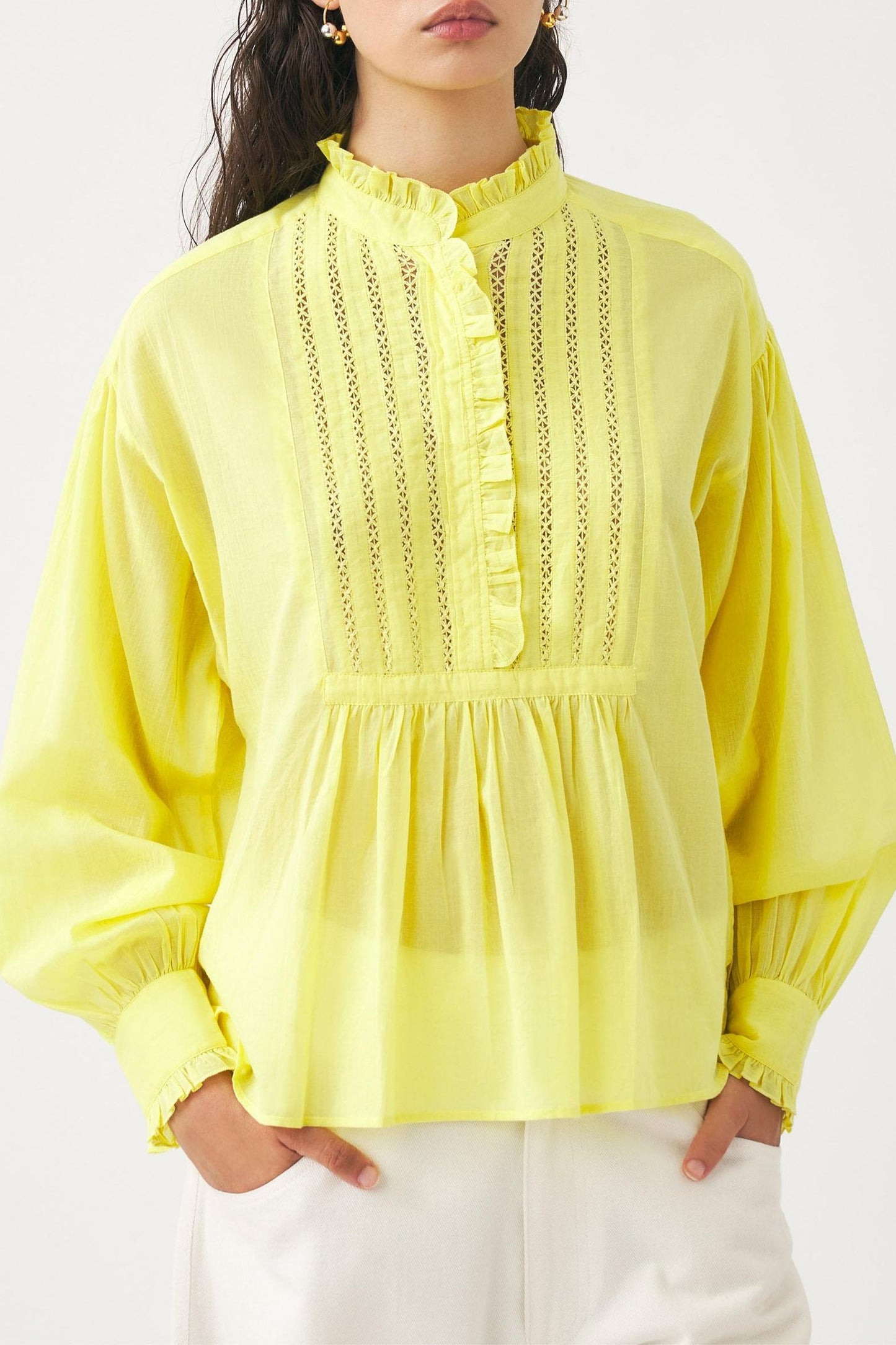 Cotton voile Victorian-style blouse Anna