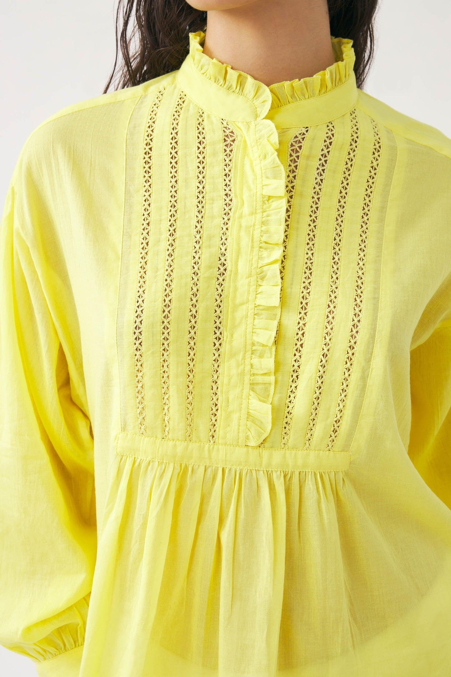 Cotton voile Victorian-style blouse Anna