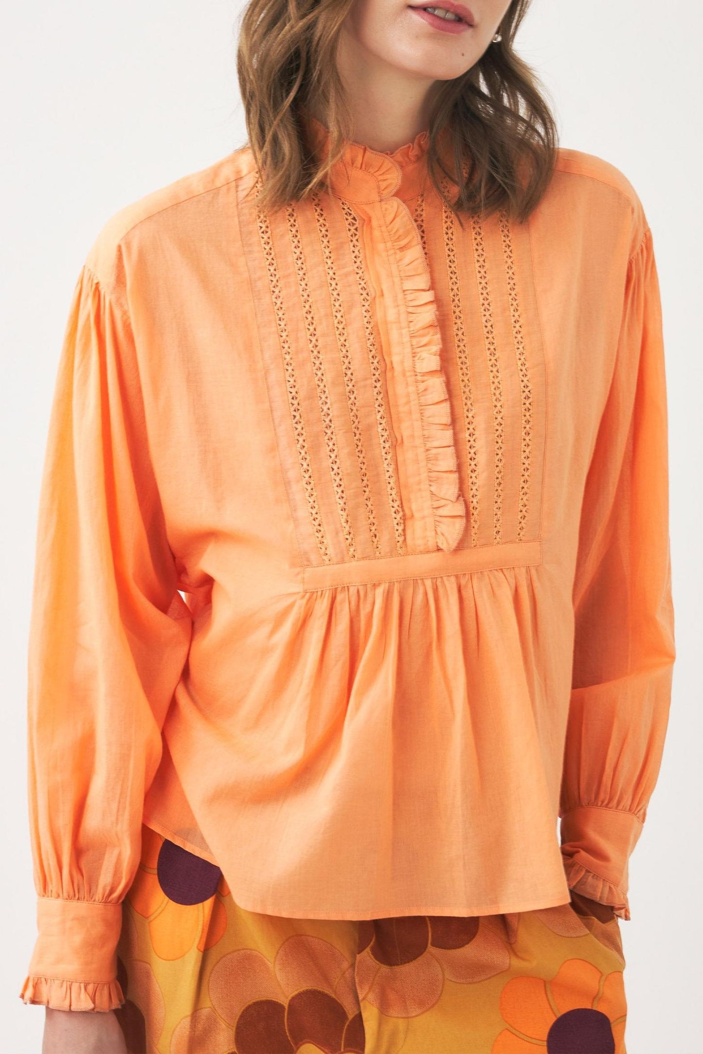 Cotton voile Victorian-style blouse Anna