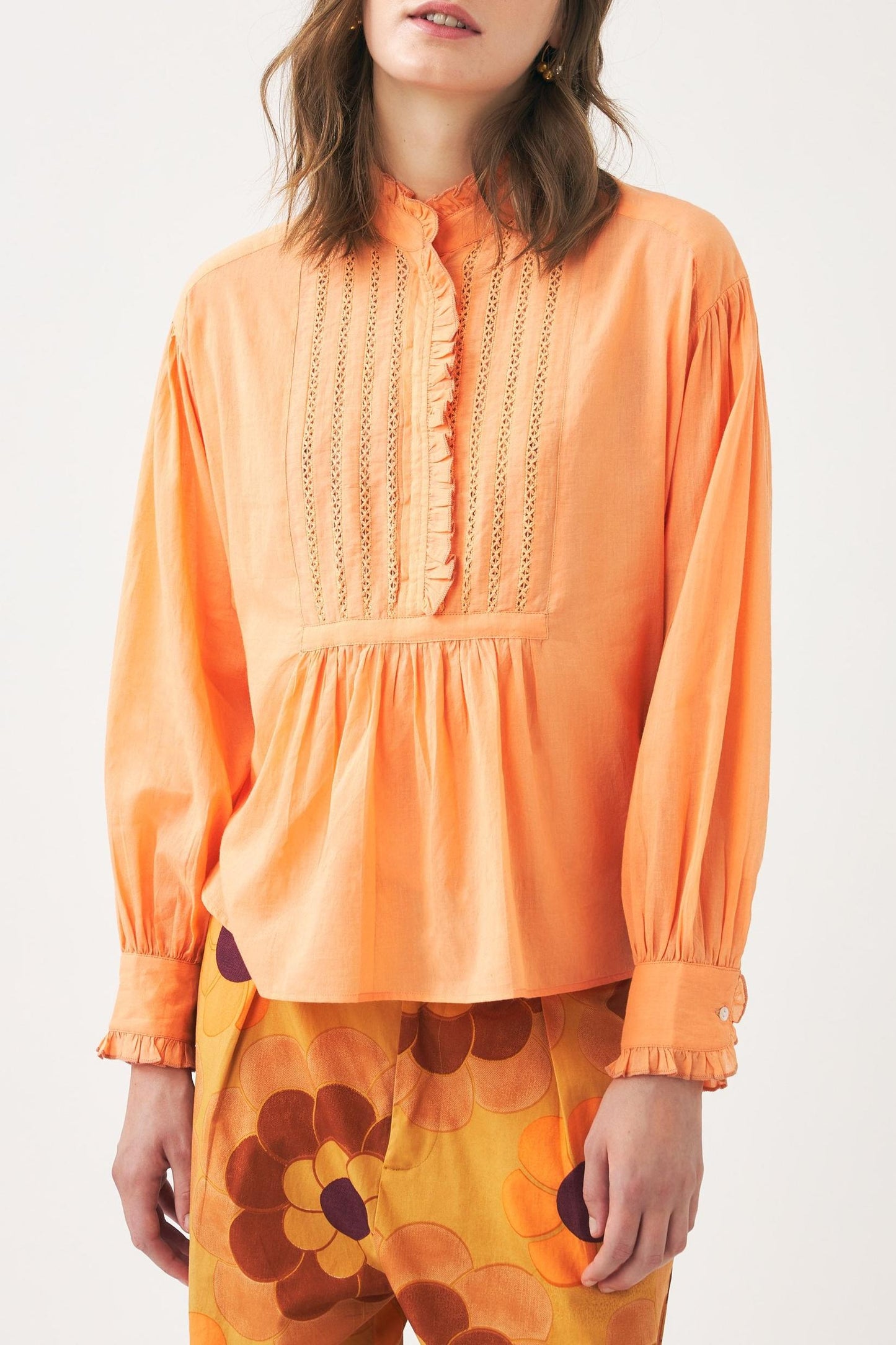Cotton voile Victorian-style blouse Anna
