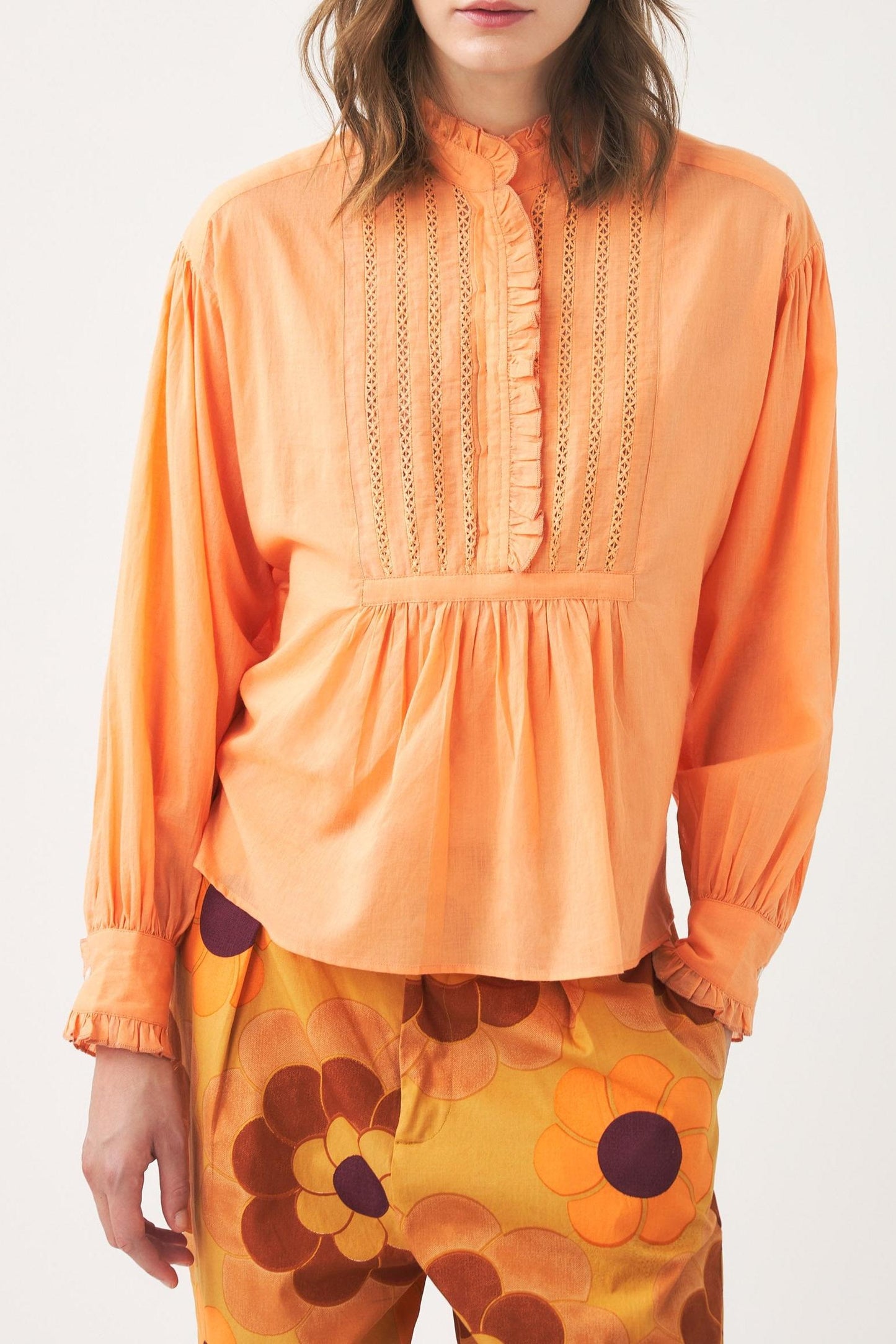 Cotton voile Victorian-style blouse Anna