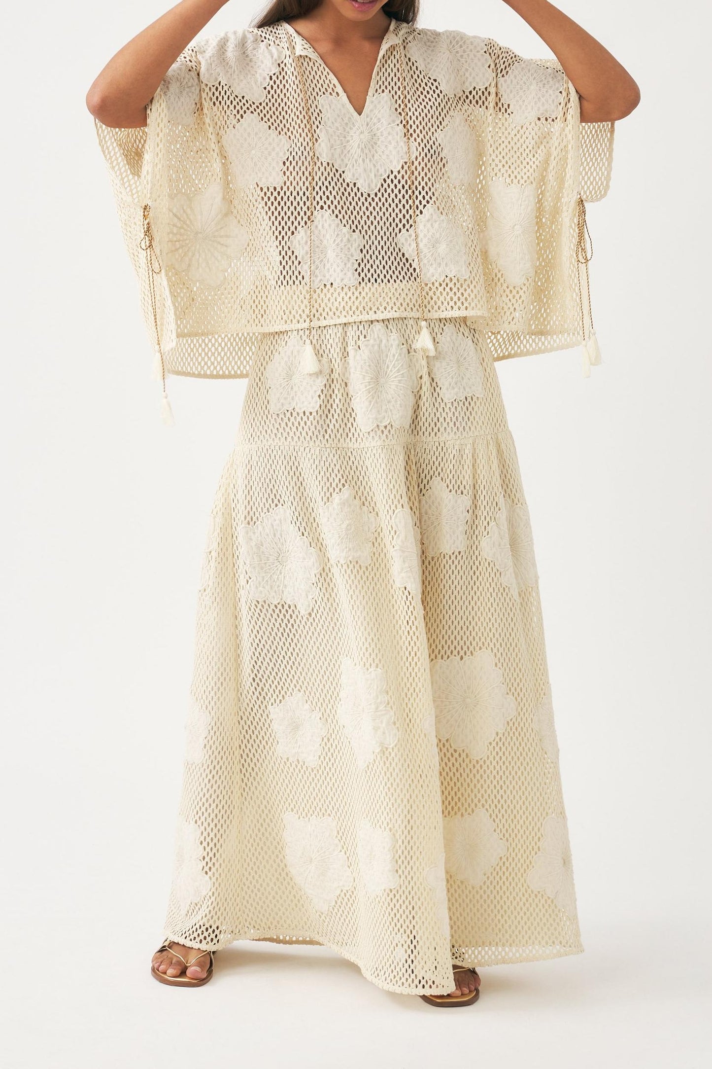 Embroidered mini kaftan Aloni