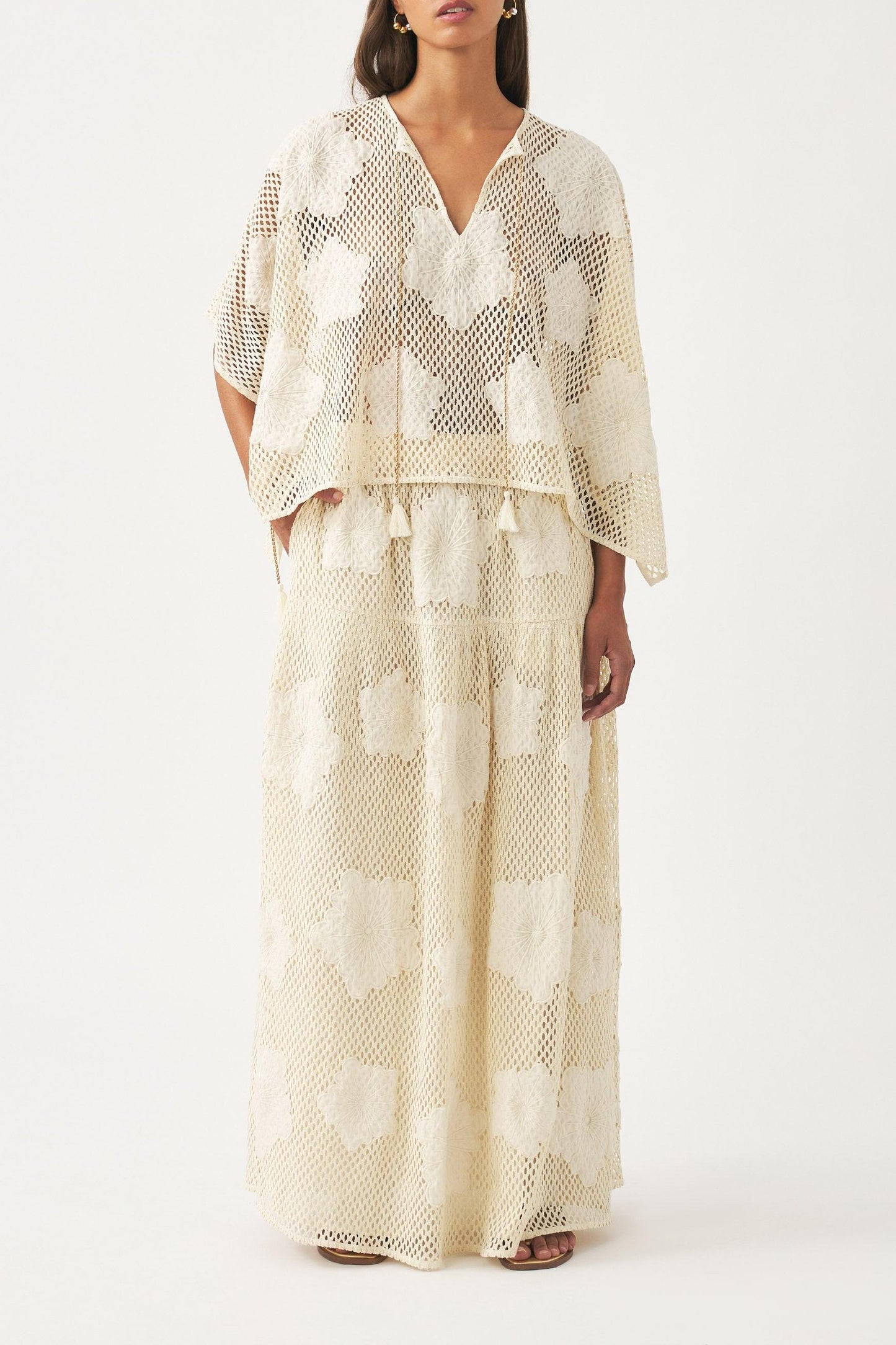 Embroidered mini kaftan Aloni