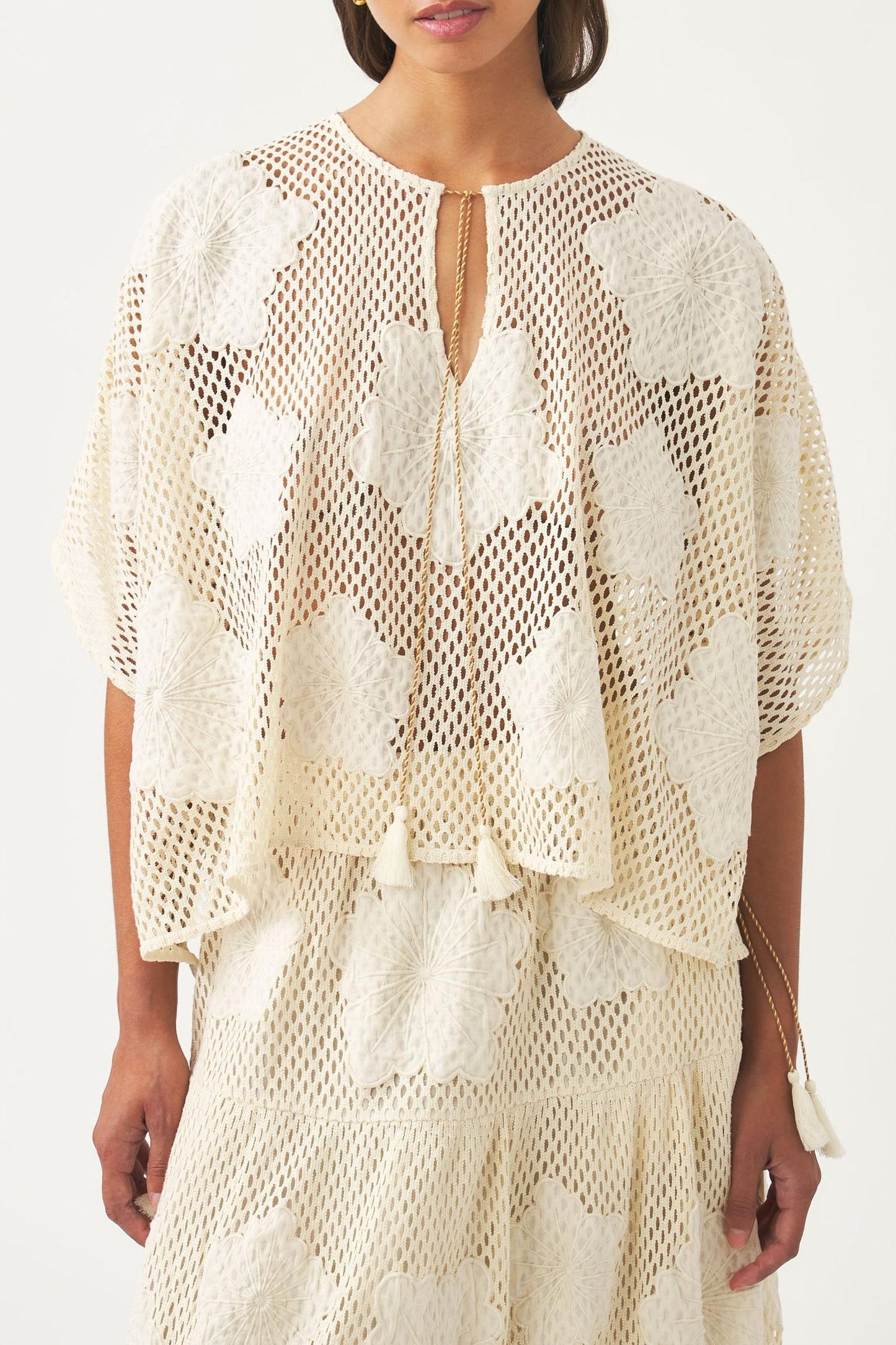 Embroidered mini kaftan Aloni