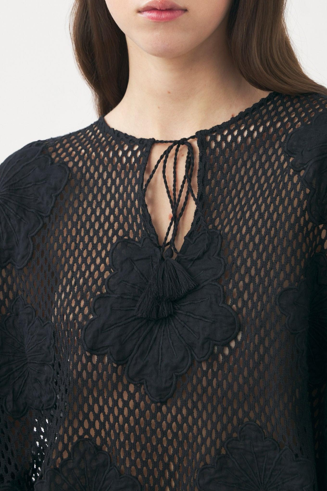 Embroidered mini kaftan Aloni