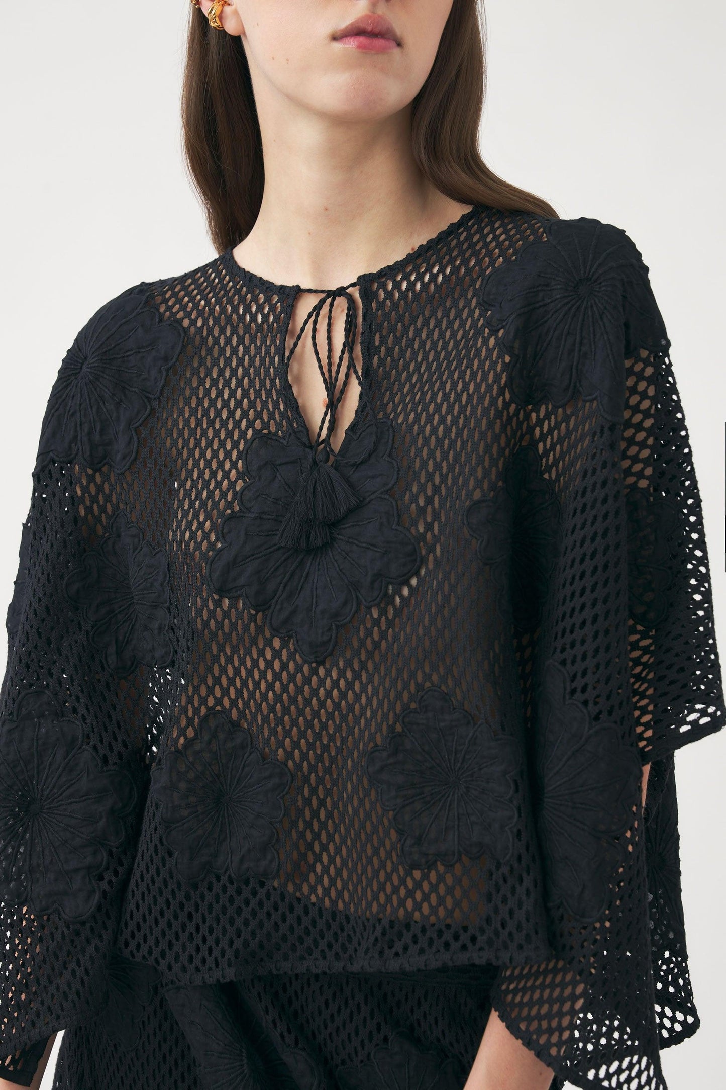 Embroidered mini kaftan Aloni