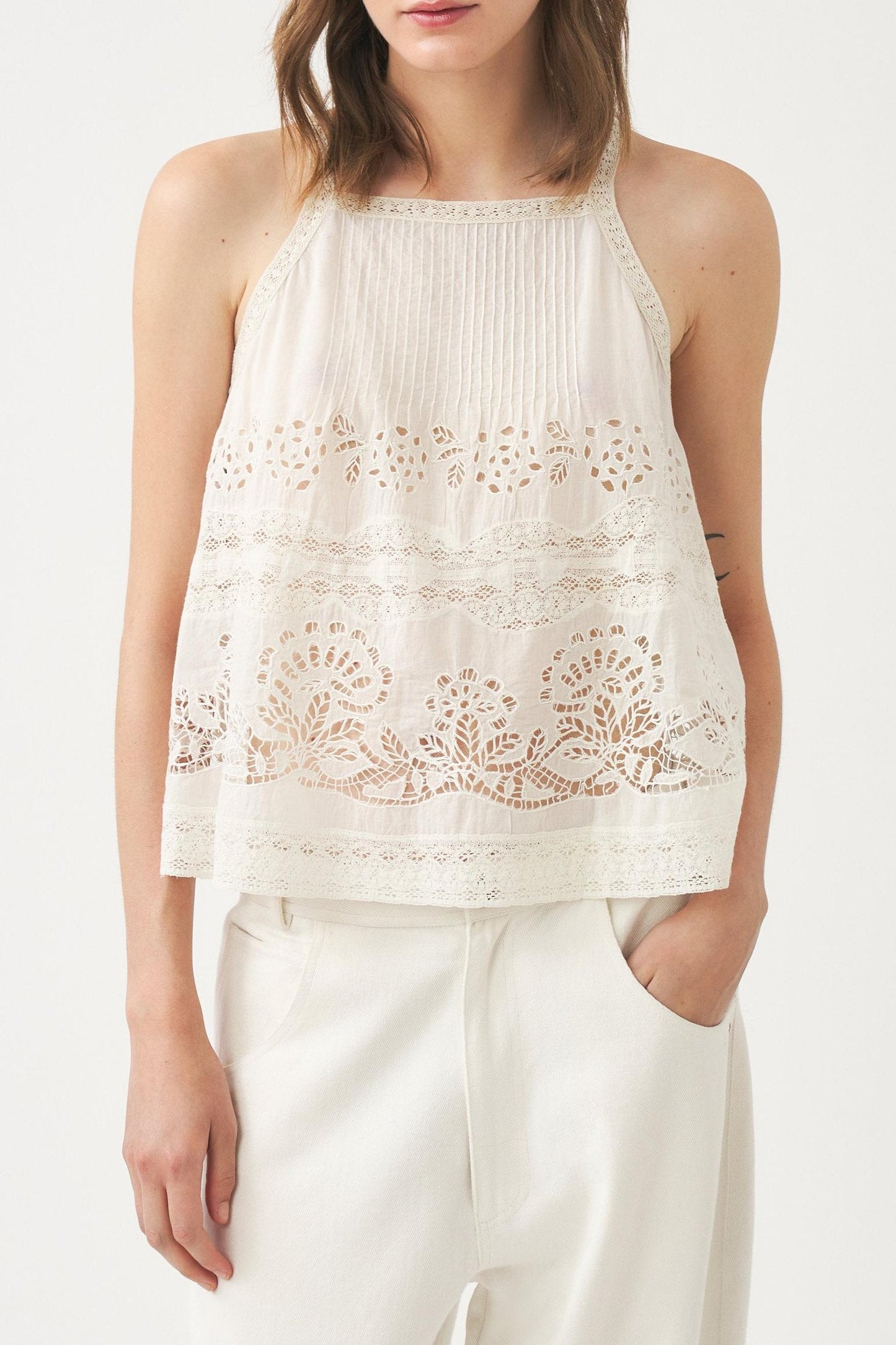 Openwork sleeveless top Aloha