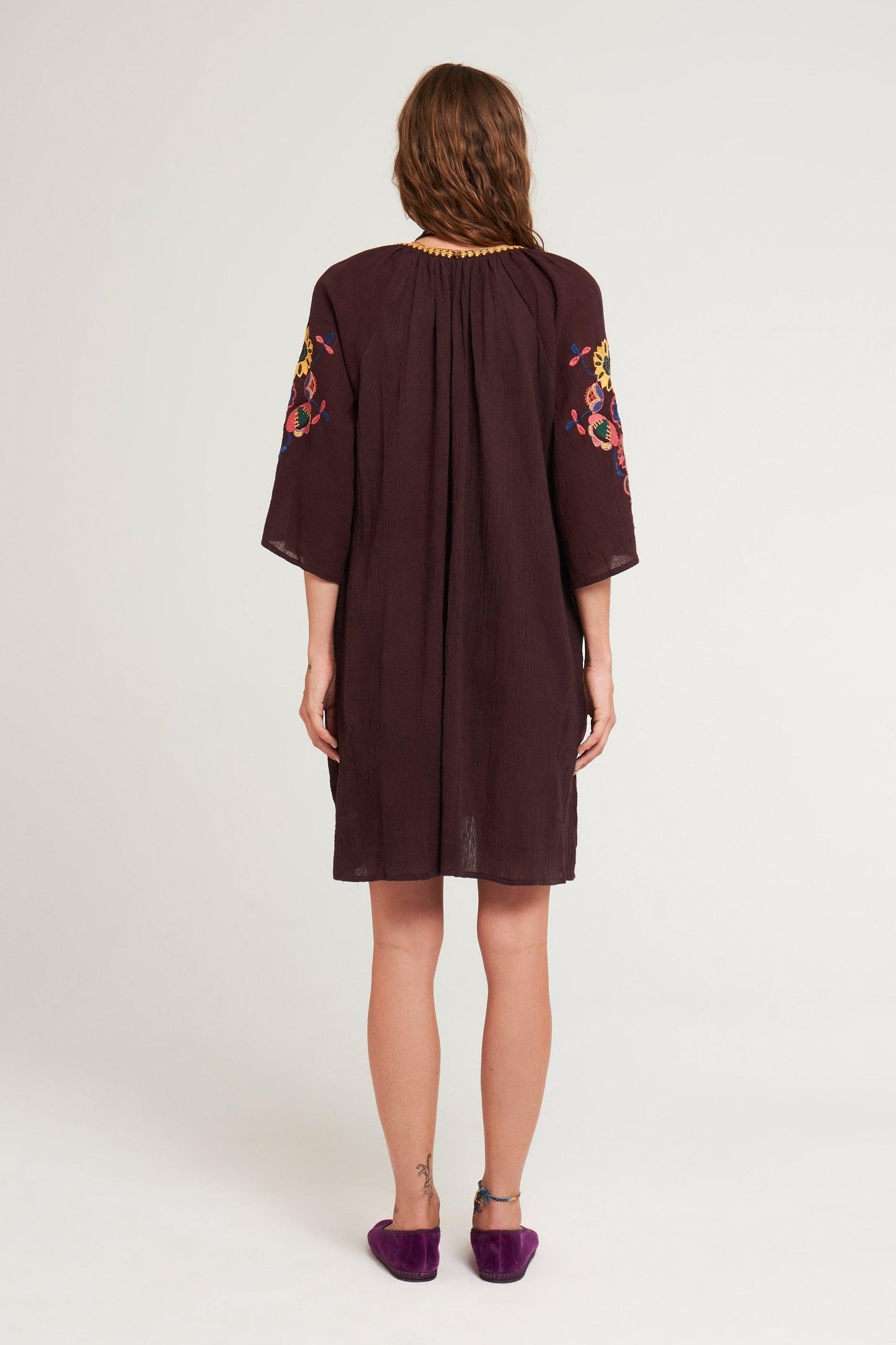 Magoo embroidered mini dress