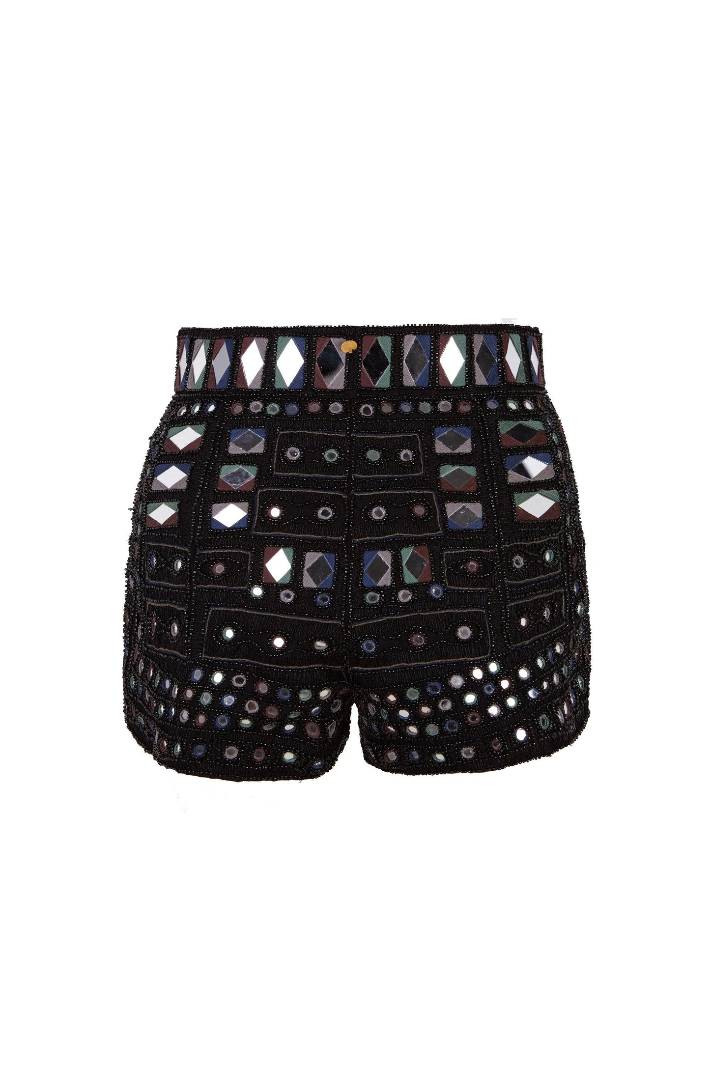 Mahan shorts embroidered with mirror pieces