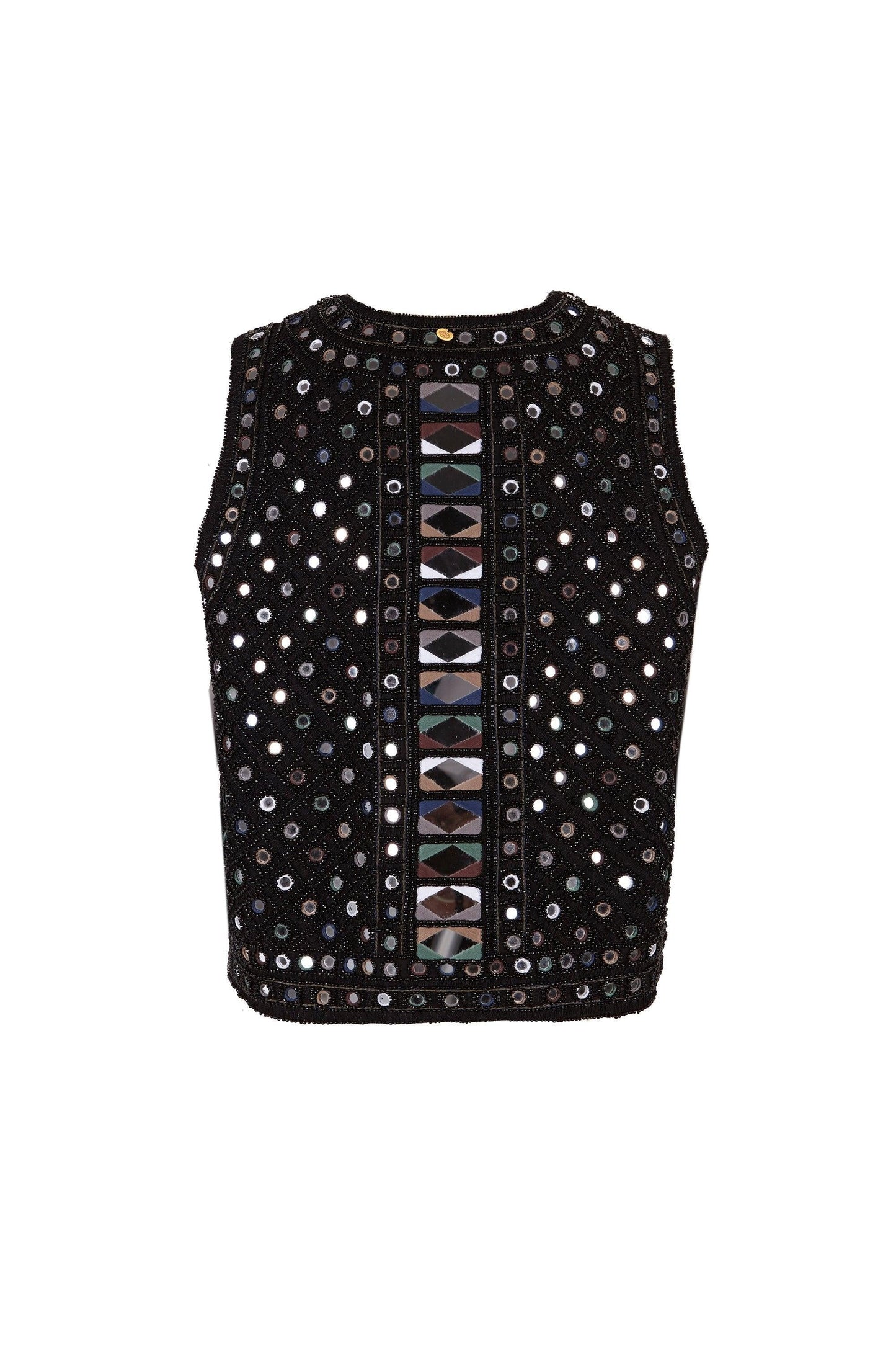 Mahan gilet embroidered with mirror pieces
