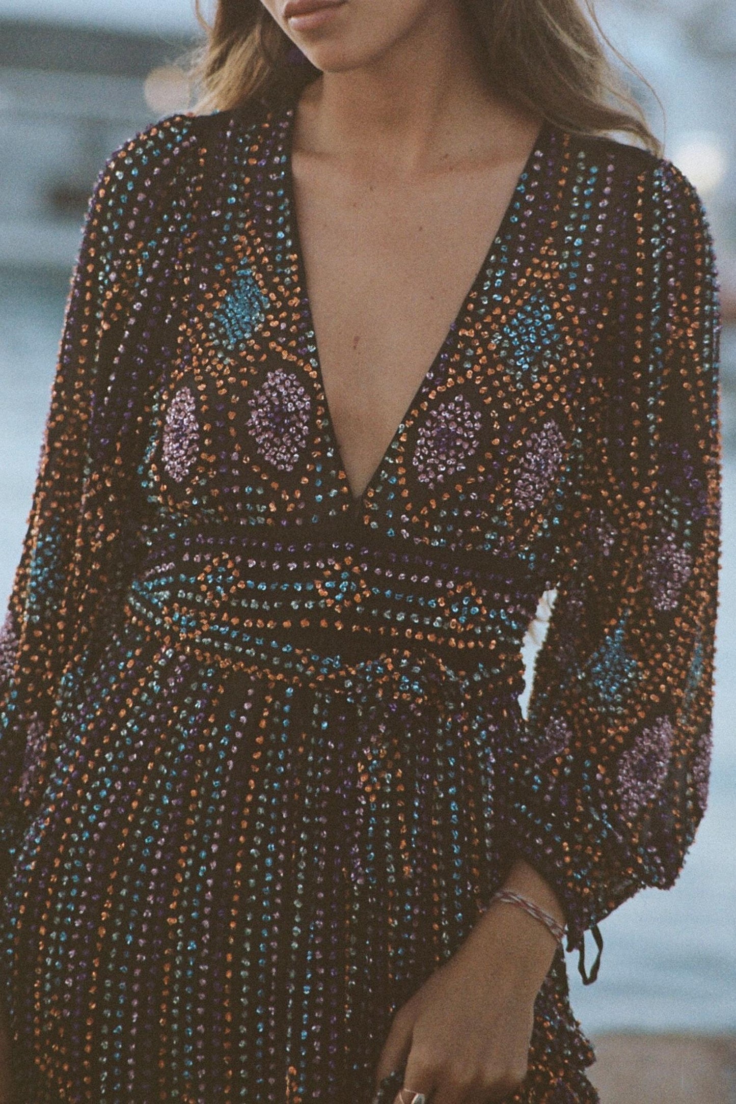 Louison pearl-embroidered maxi dress