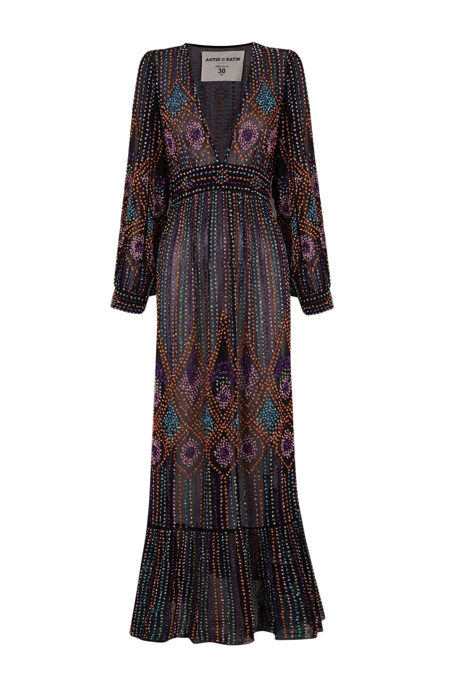 Louison pearl-embroidered maxi dress