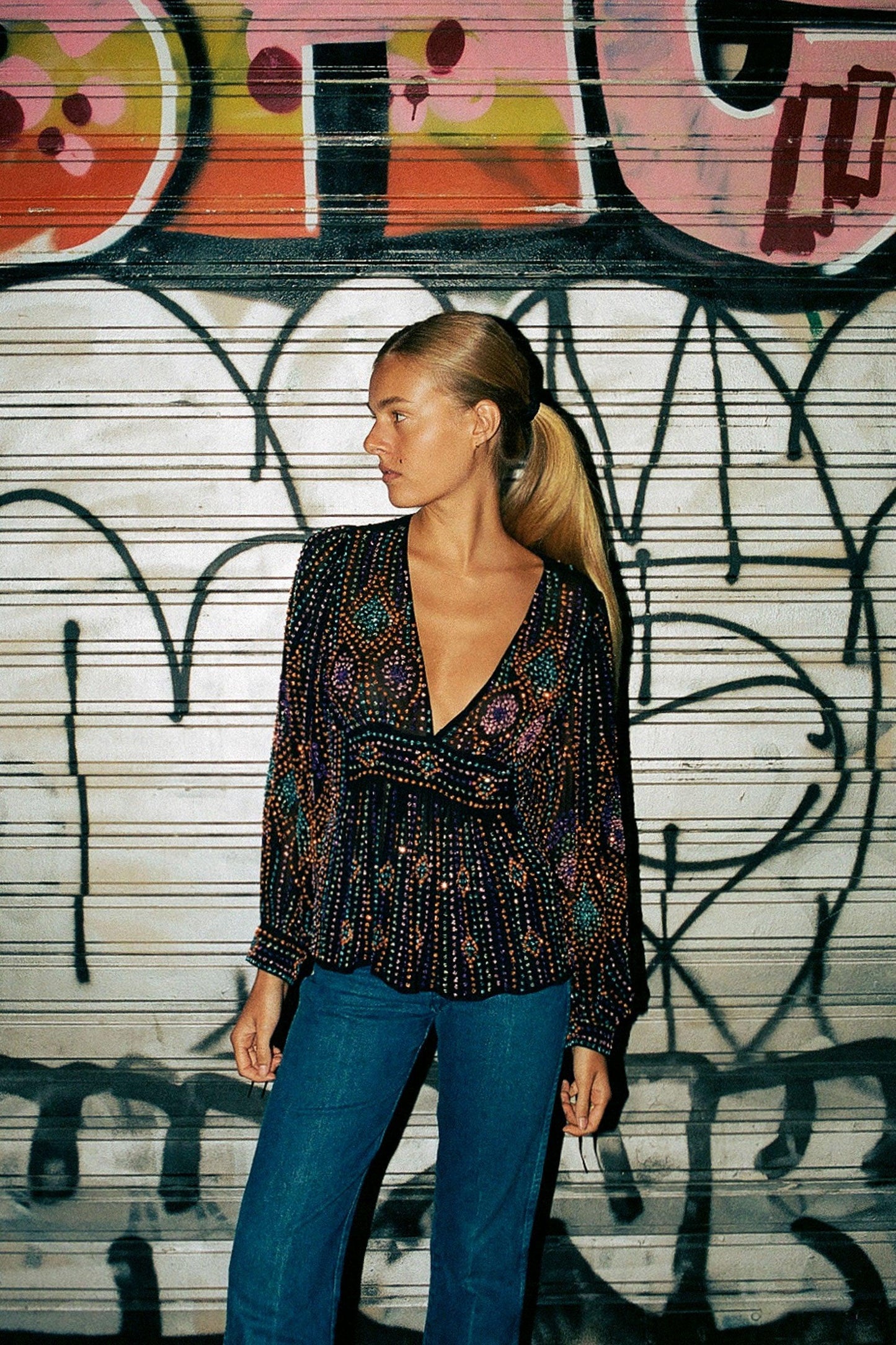 Louison pearl-embroidered blouse