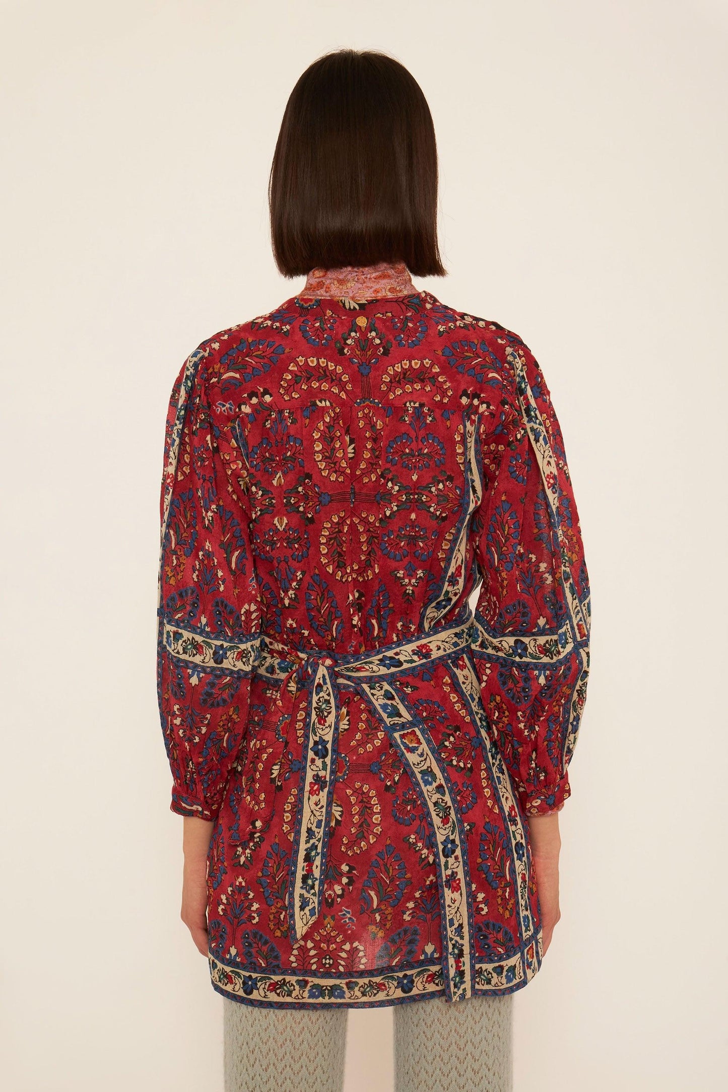 Tamir embroidered wrap dress