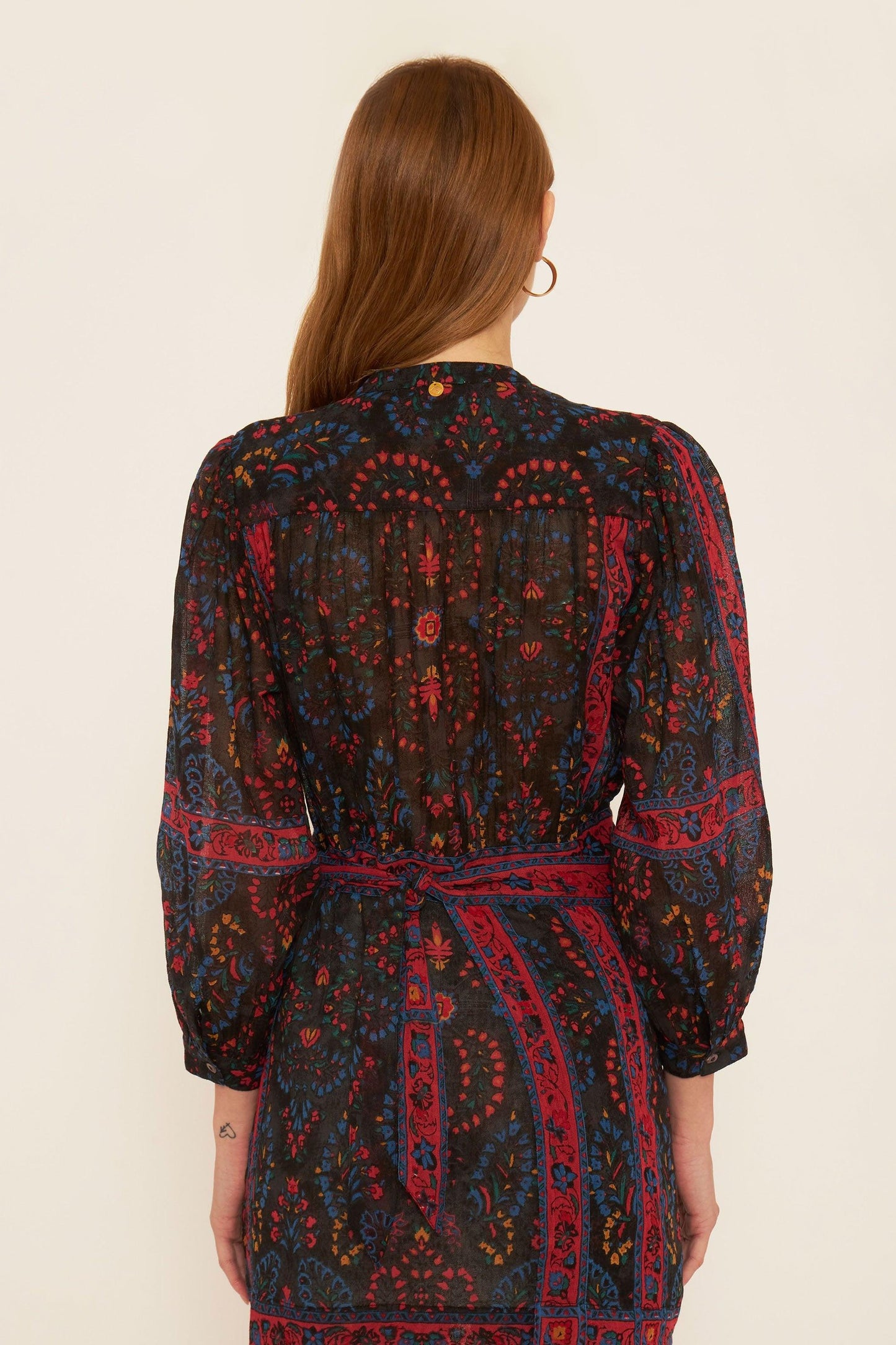 Tamir embroidered wrap dress