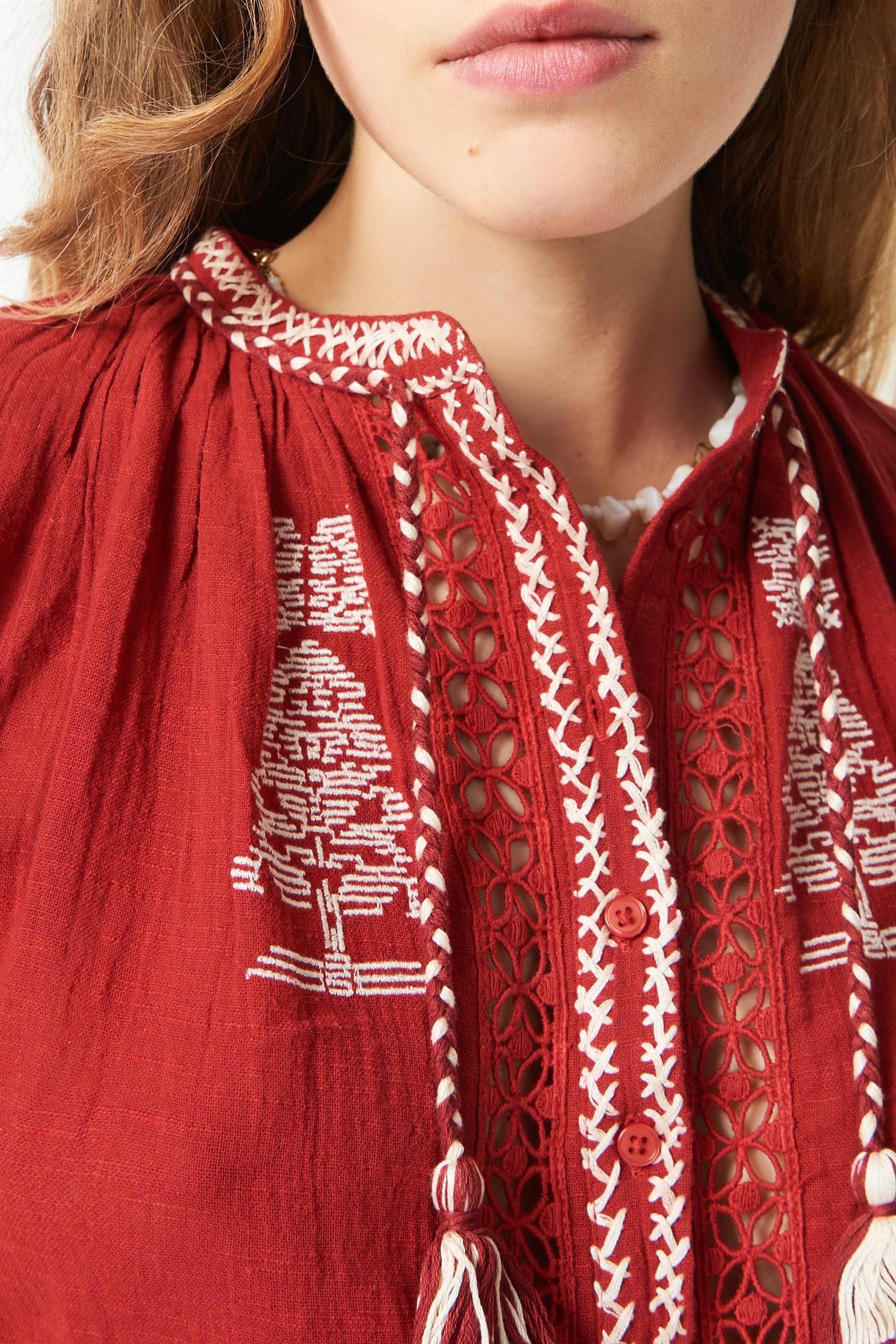 Sofia embroidered blouse - Red