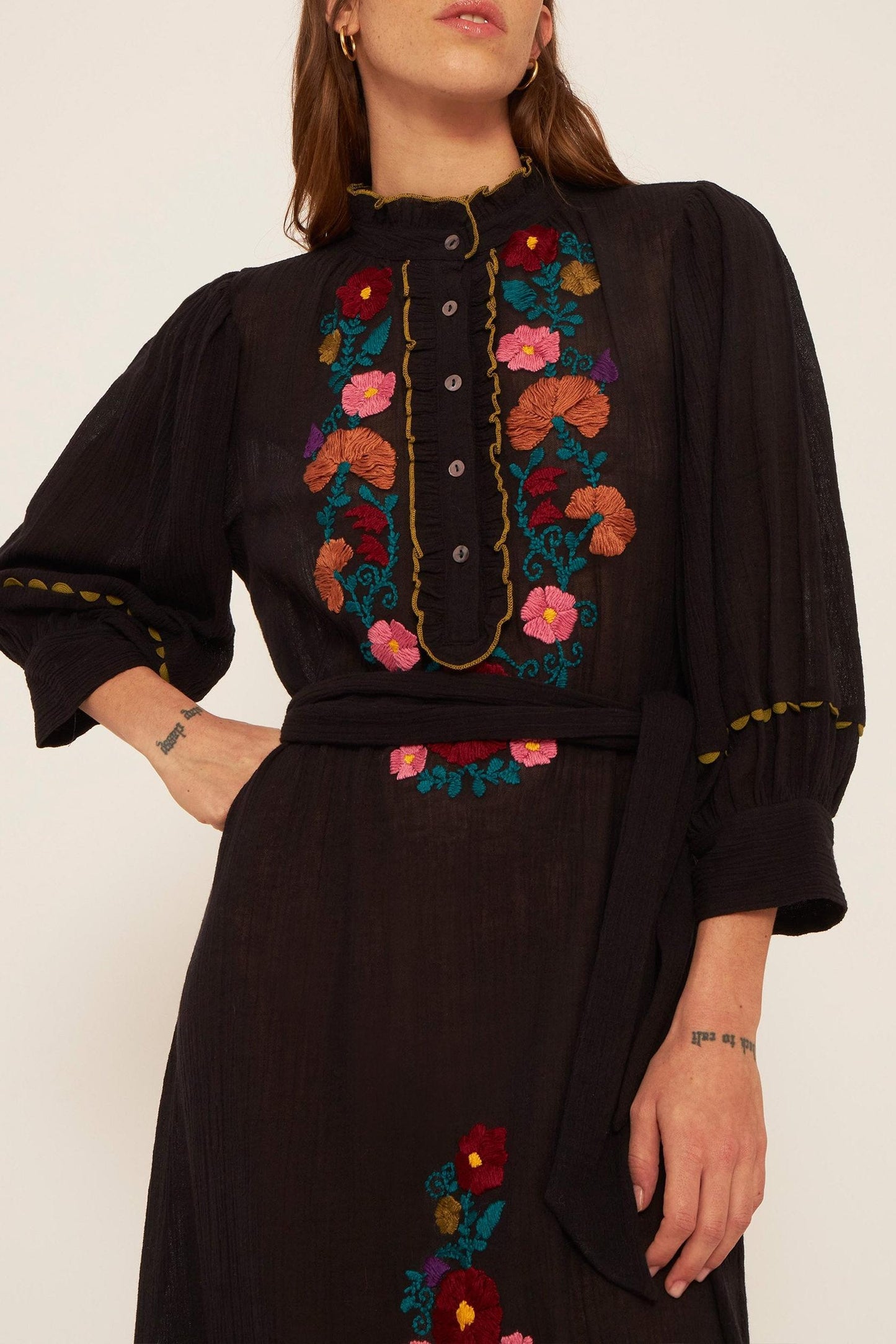 Mathilde embroidered maxi dress