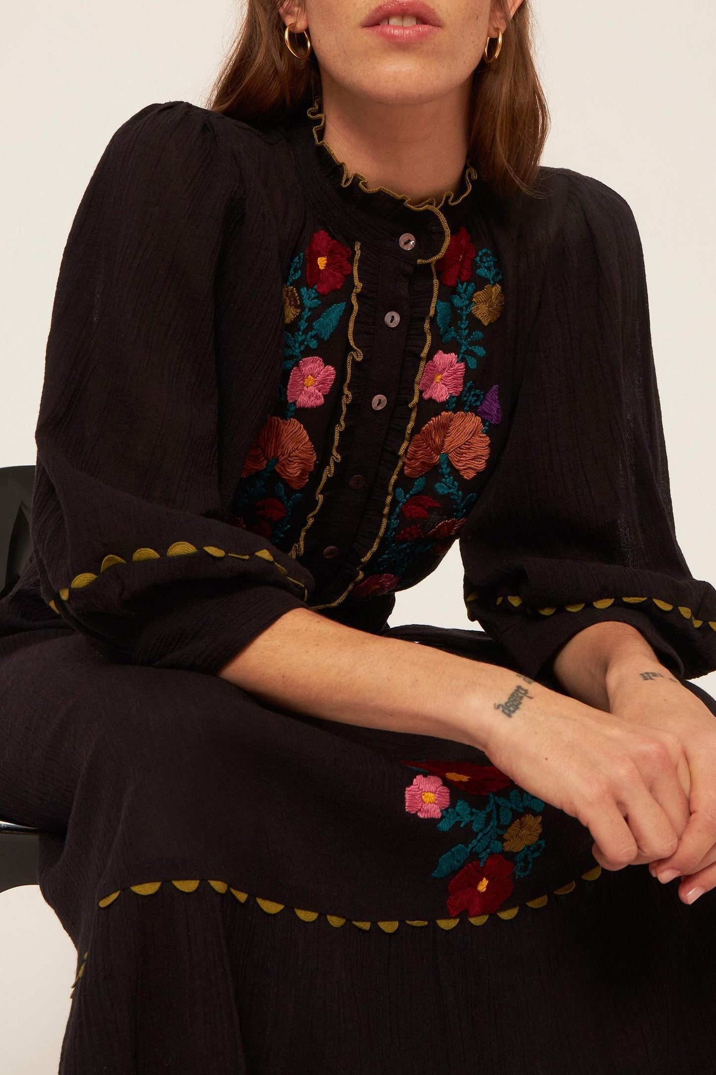 Mathilde embroidered maxi dress
