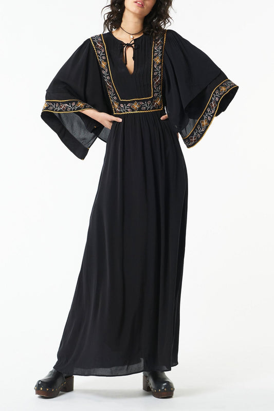 Robe longue brodée Romie