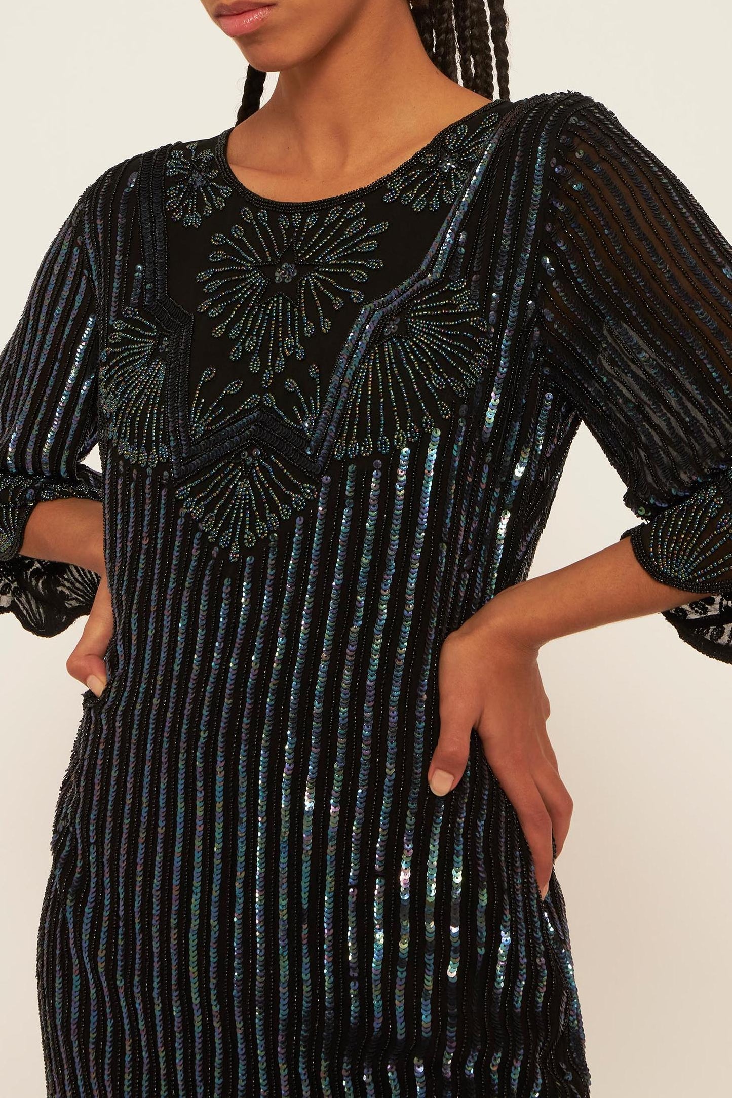 Leandra sequin-embroidered mini dress