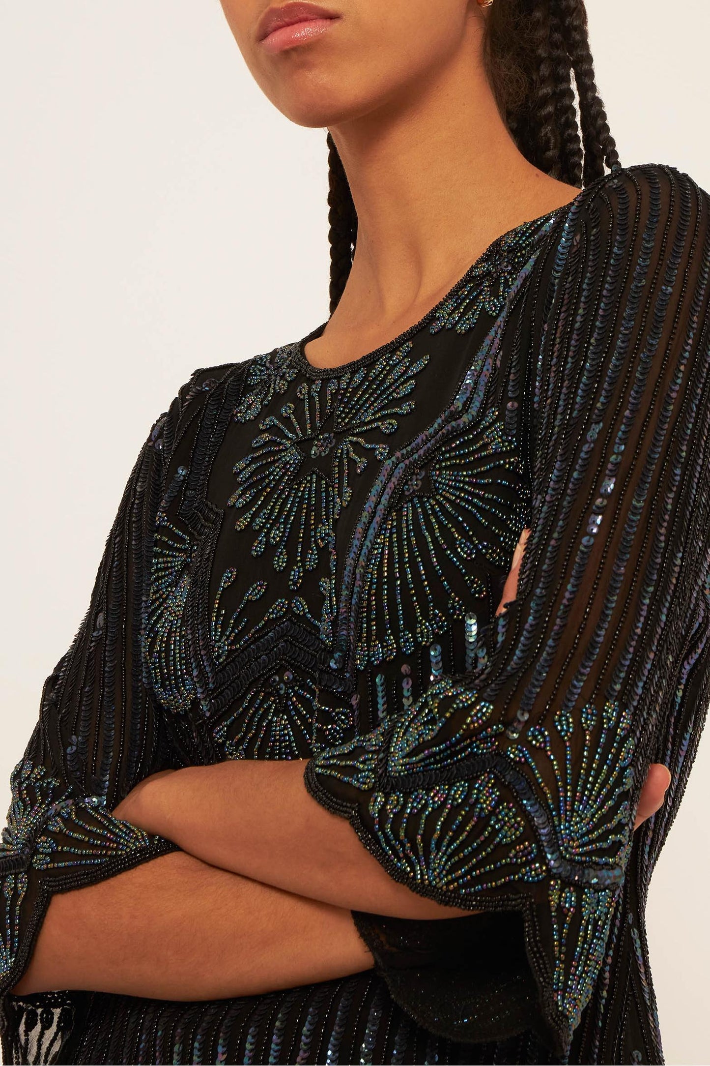 Leandra sequin-embroidered mini dress