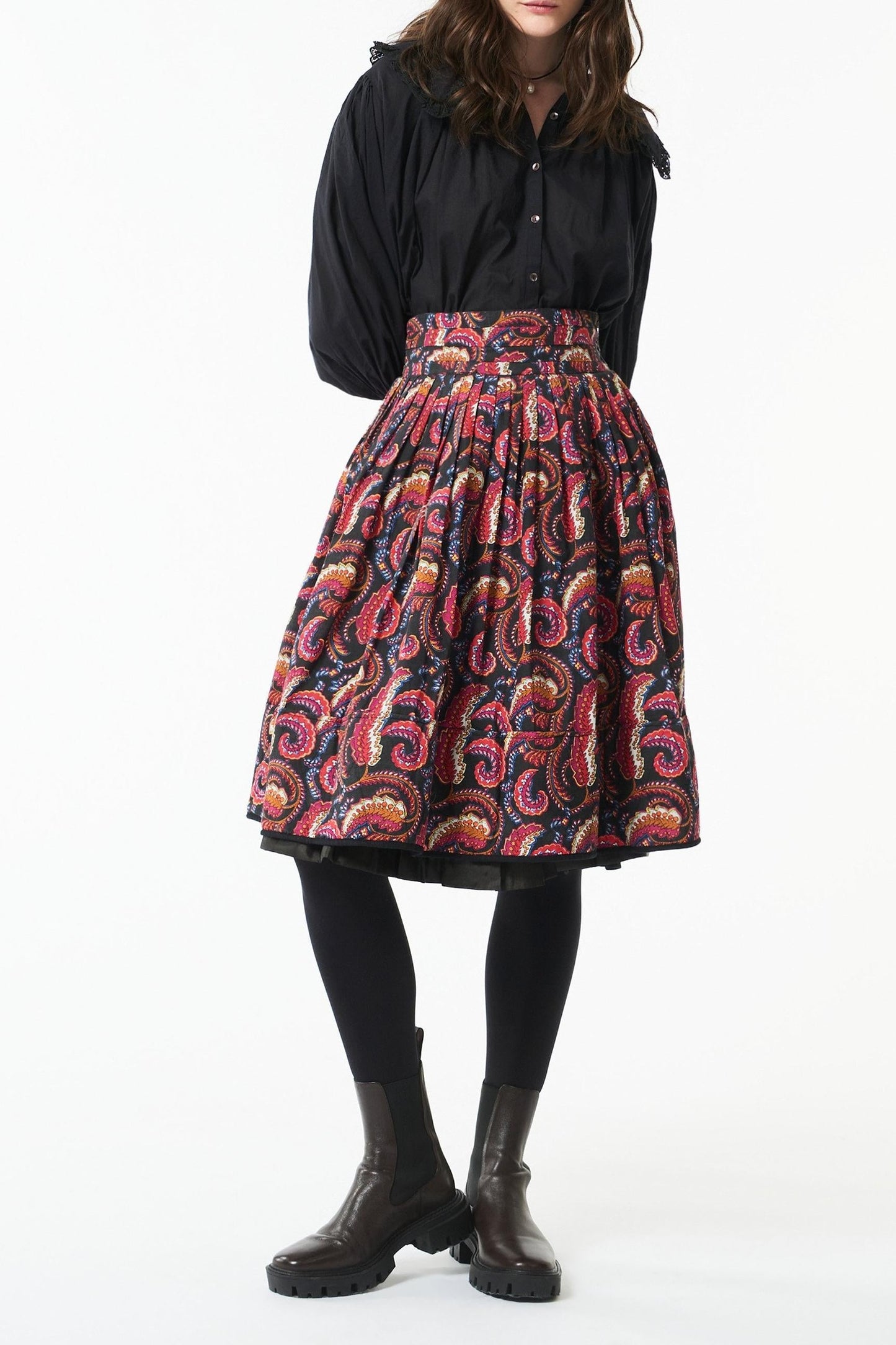 Piotr printed midi skirt