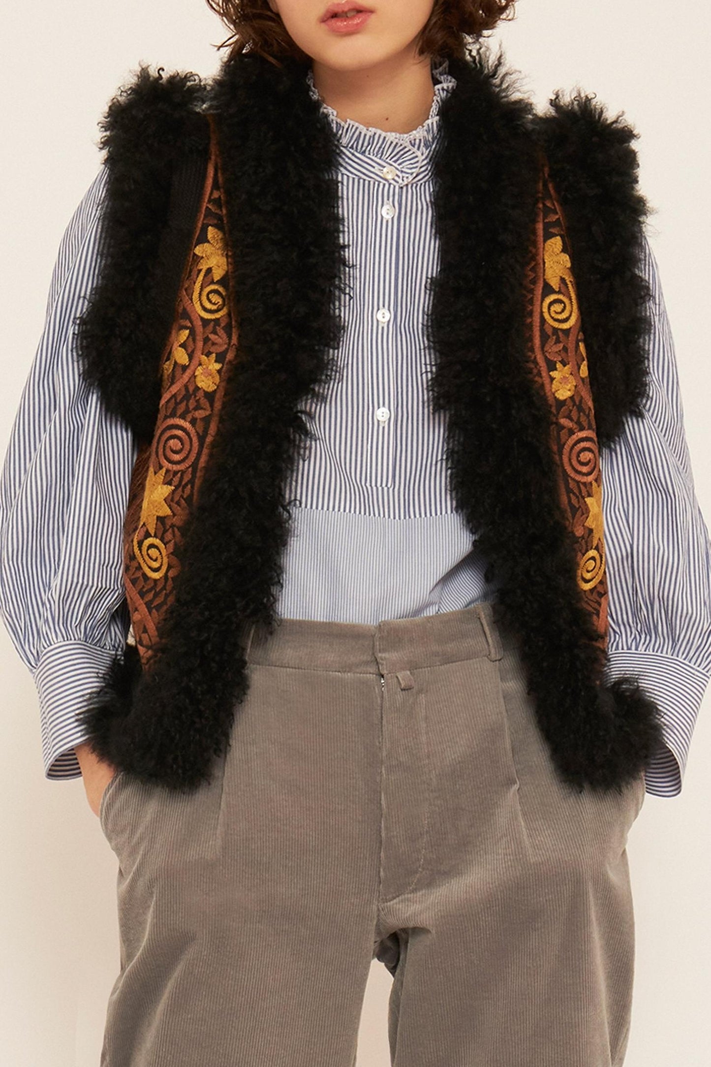 Jimmy embroidered sleeveless gilet
