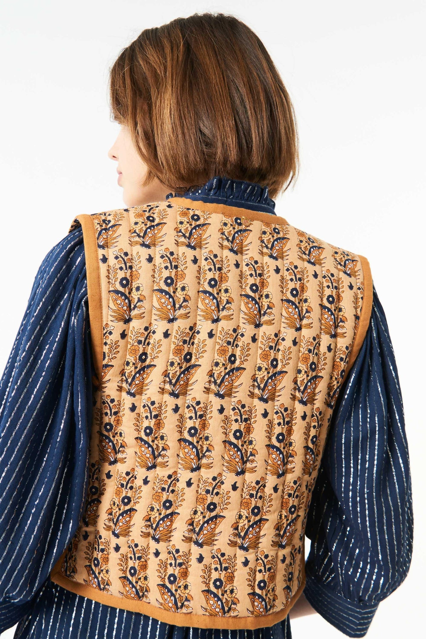 Pauline embroidered vest - Camel