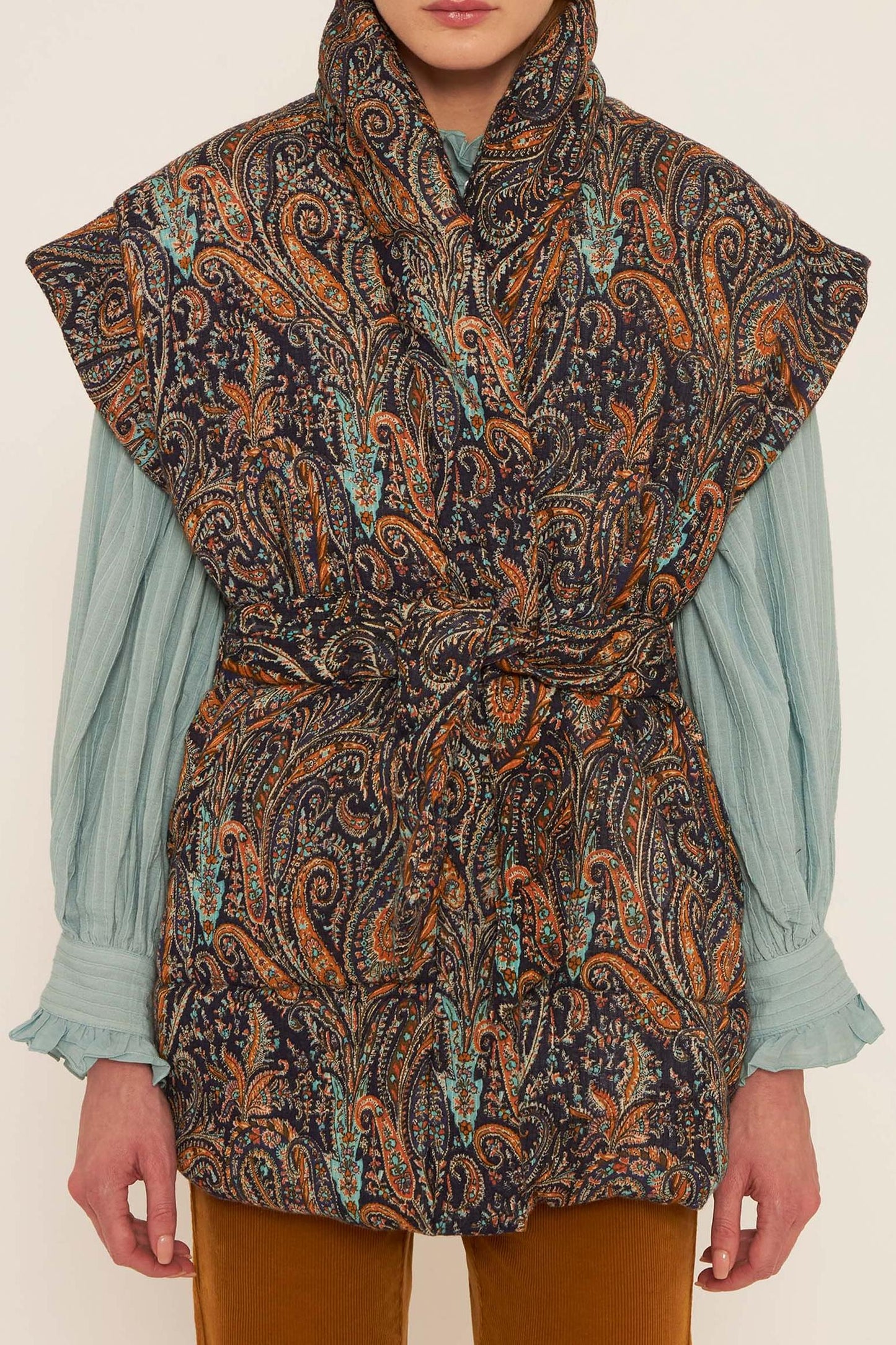 Elvis print sleeveless jacket