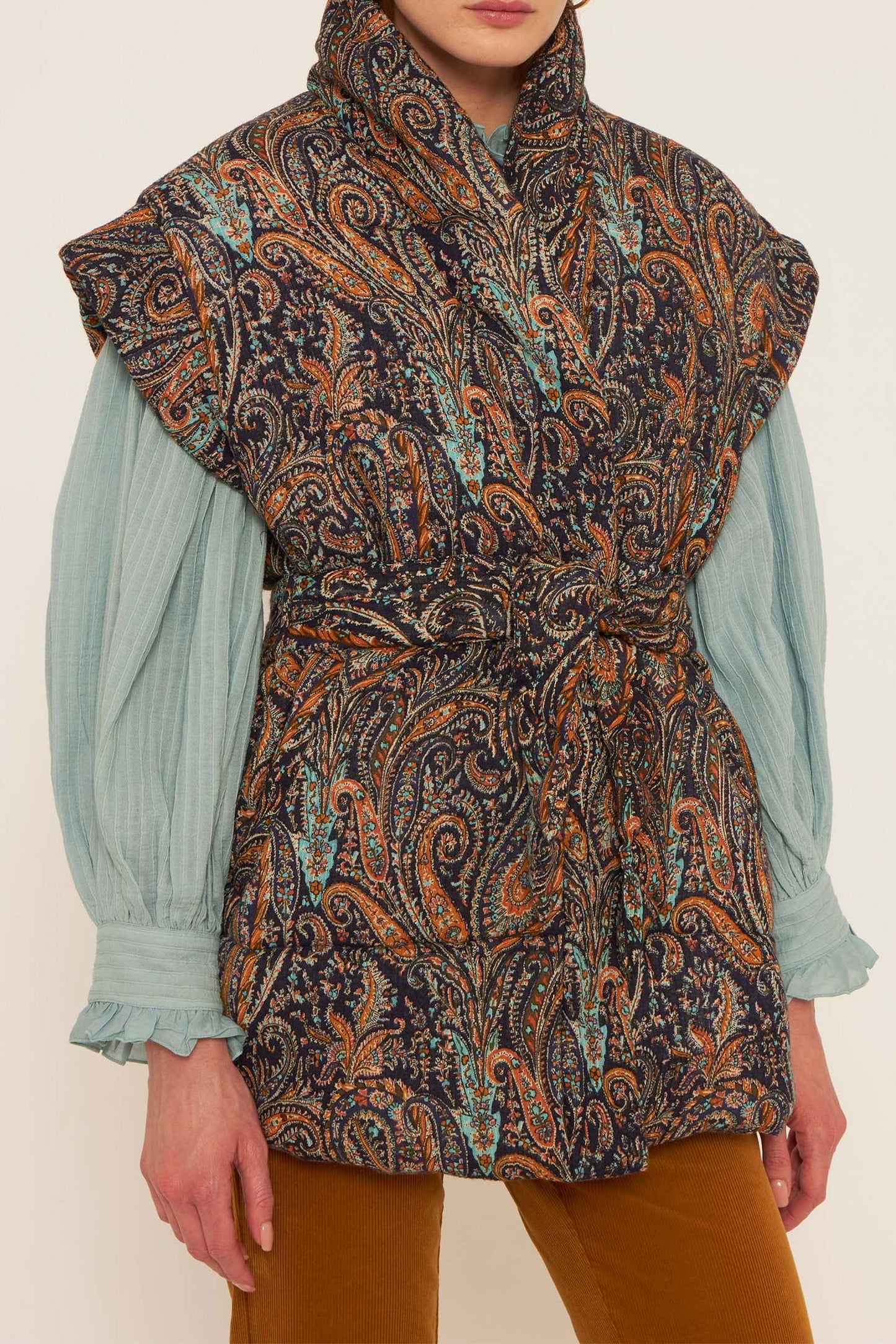 Elvis print sleeveless jacket