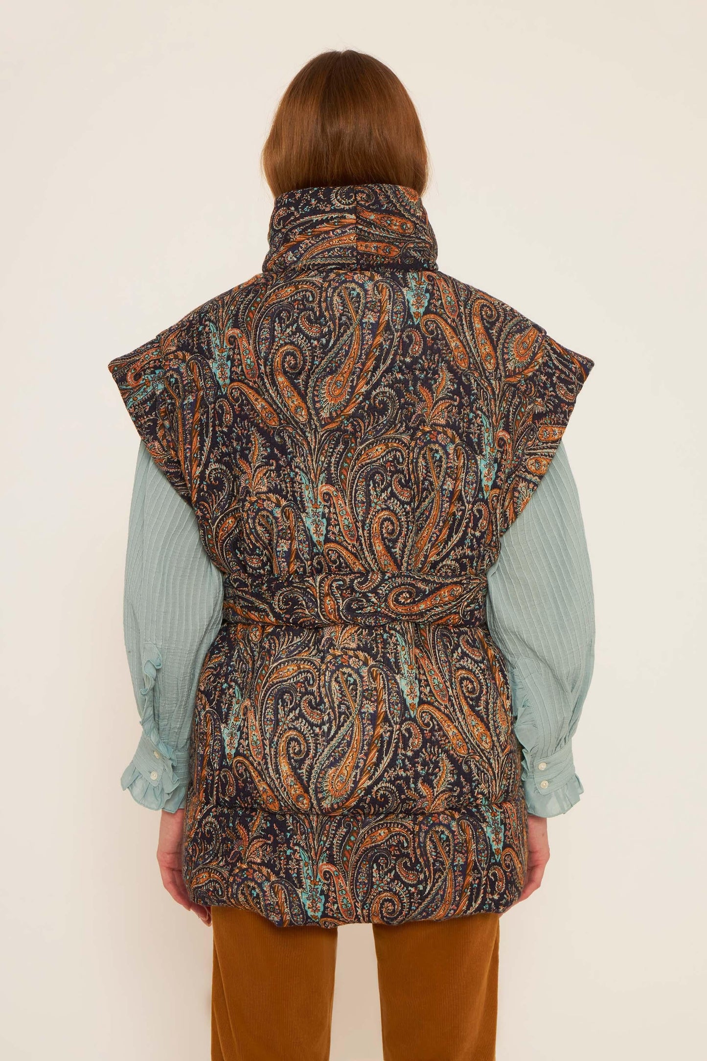 Elvis print sleeveless jacket
