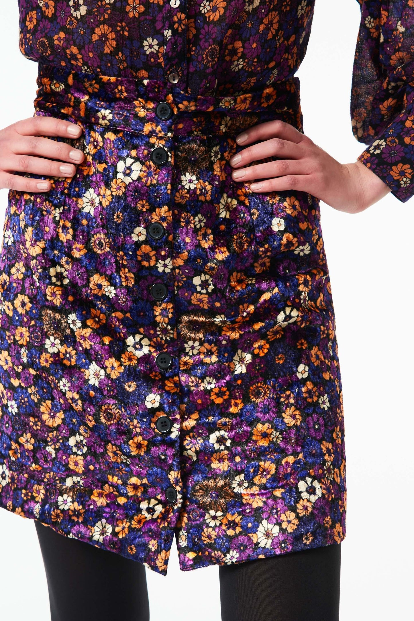 Paoli buttoned skirt - Purple