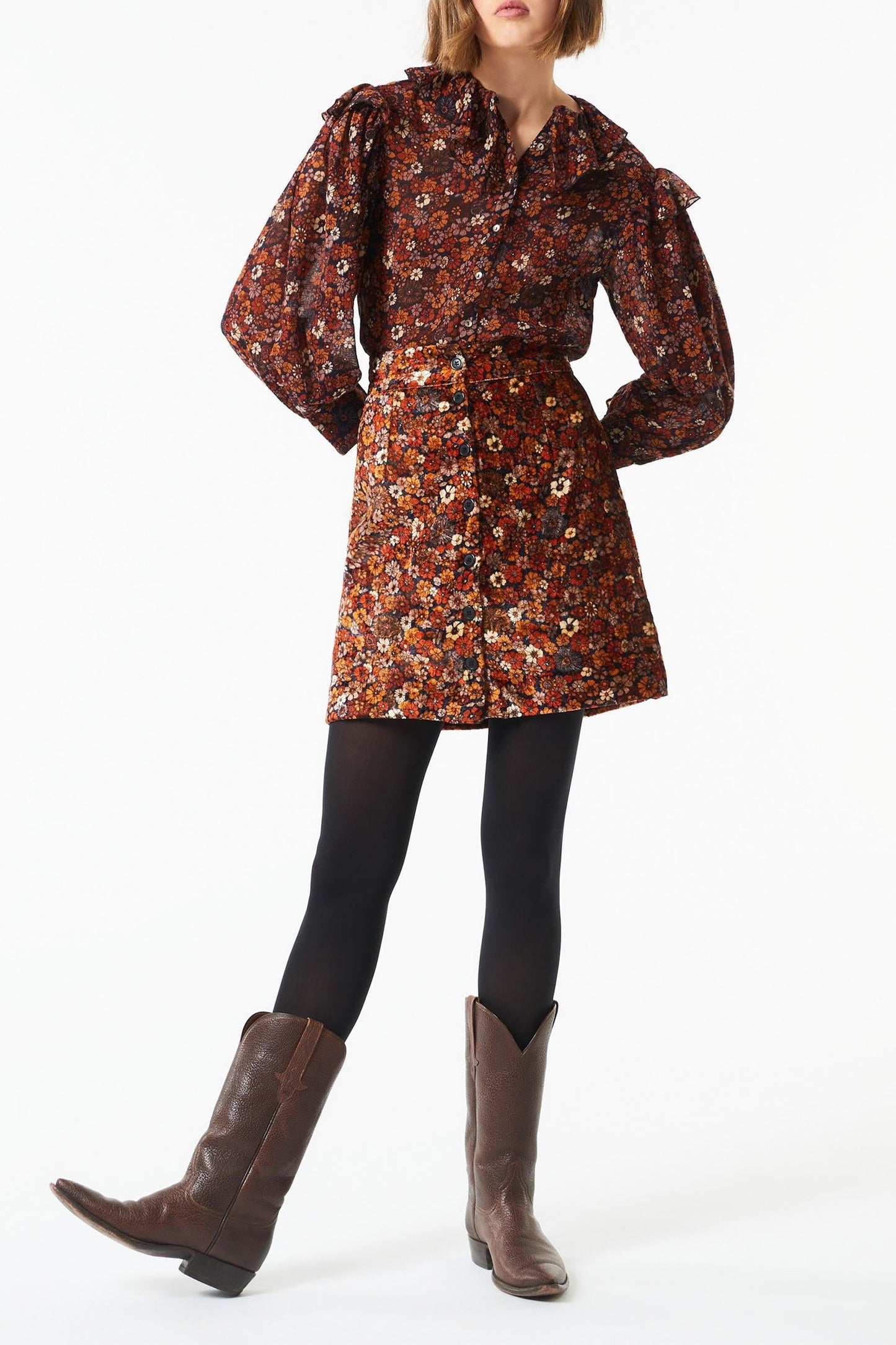 Paoli buttoned skirt - Camel