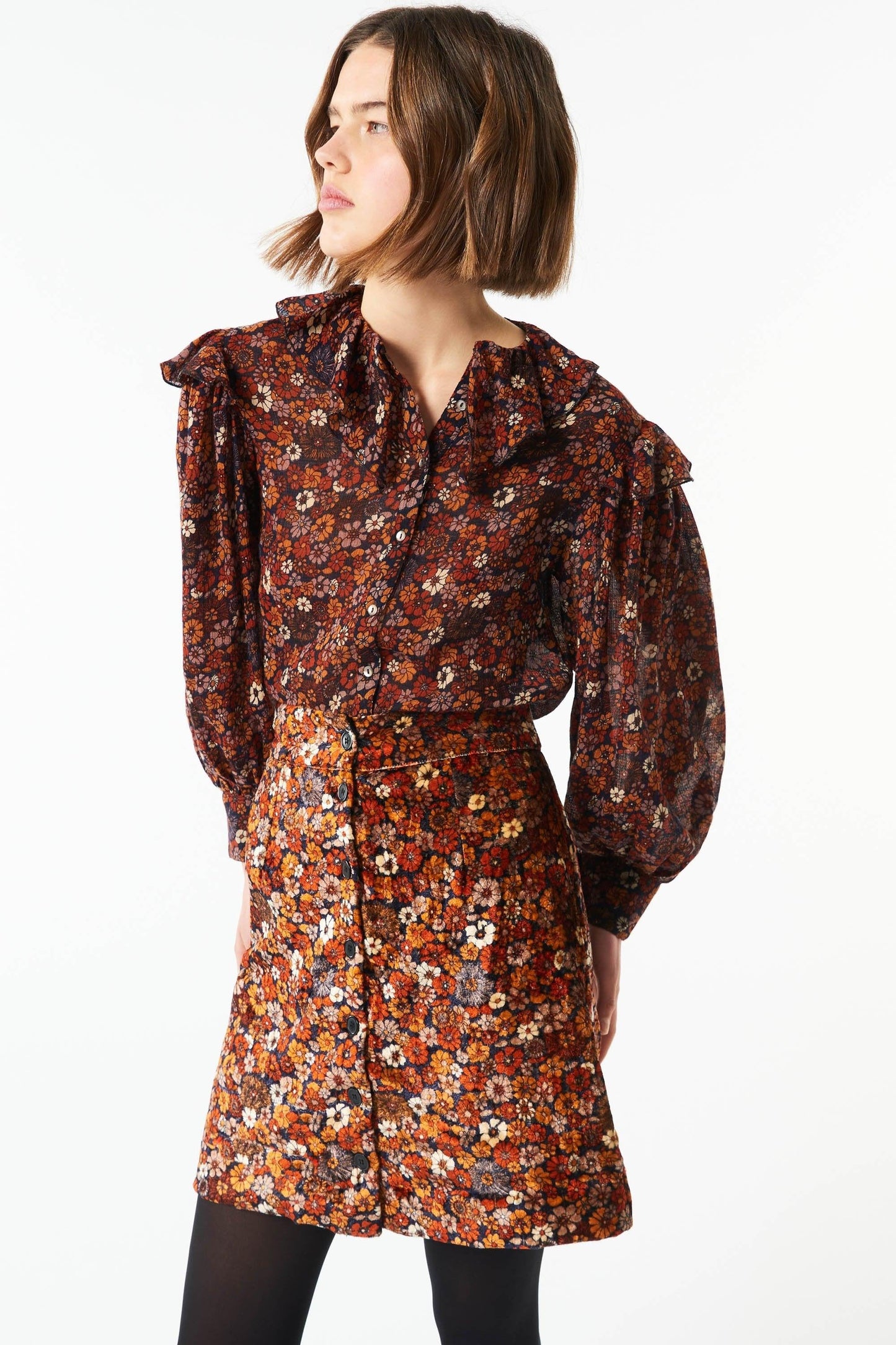 Paoli buttoned skirt - Camel