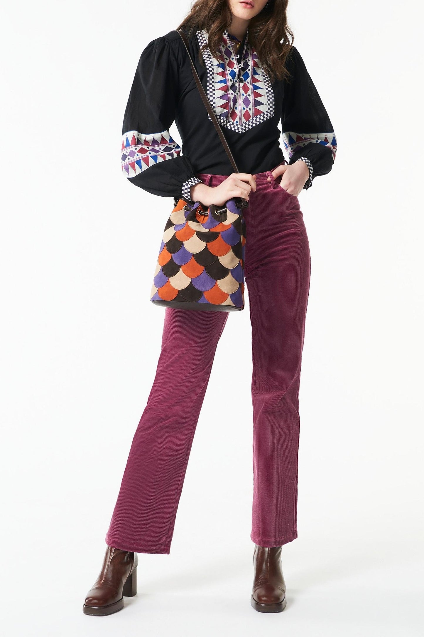 Pagayo patchwork bucket bag