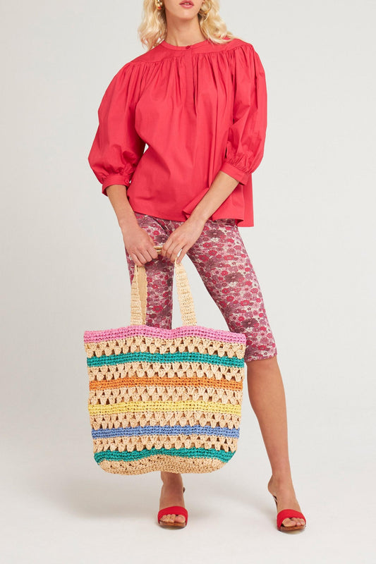 Bolso tote grande de rafia Yoli 