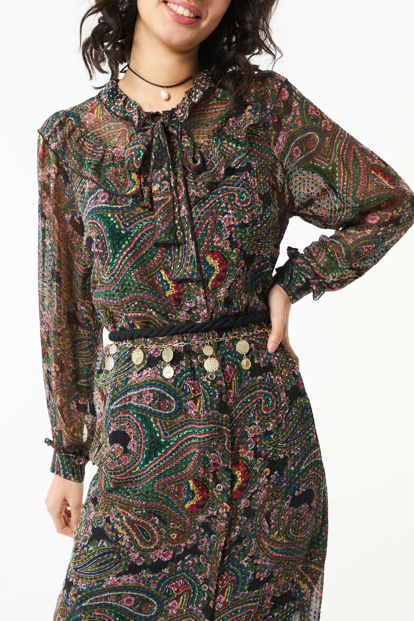 Odette printed silk dress