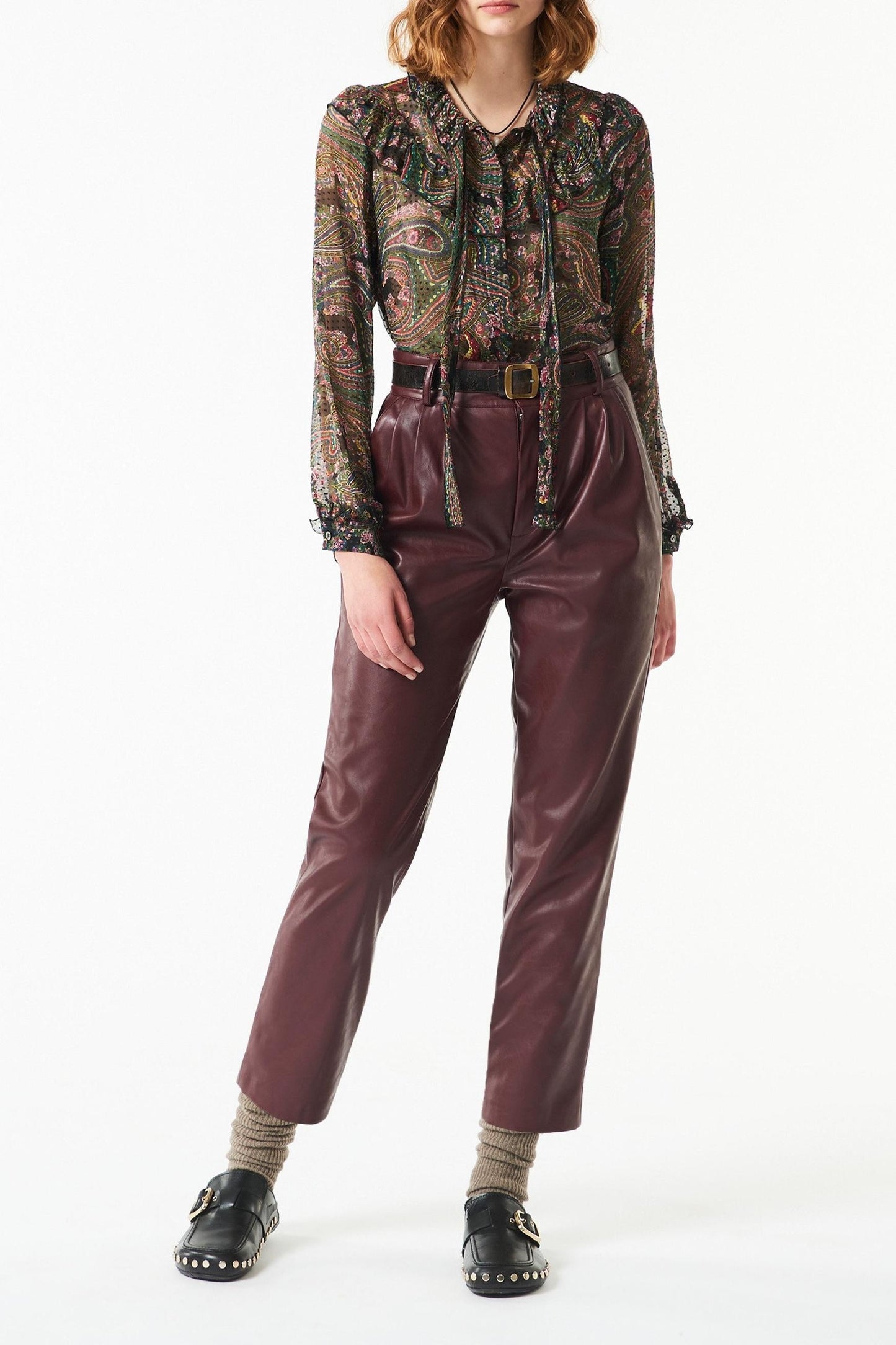 Odette printed silk blouse