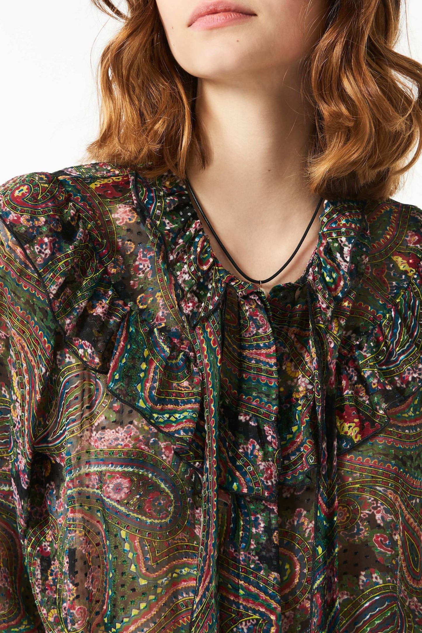 Odette printed silk blouse