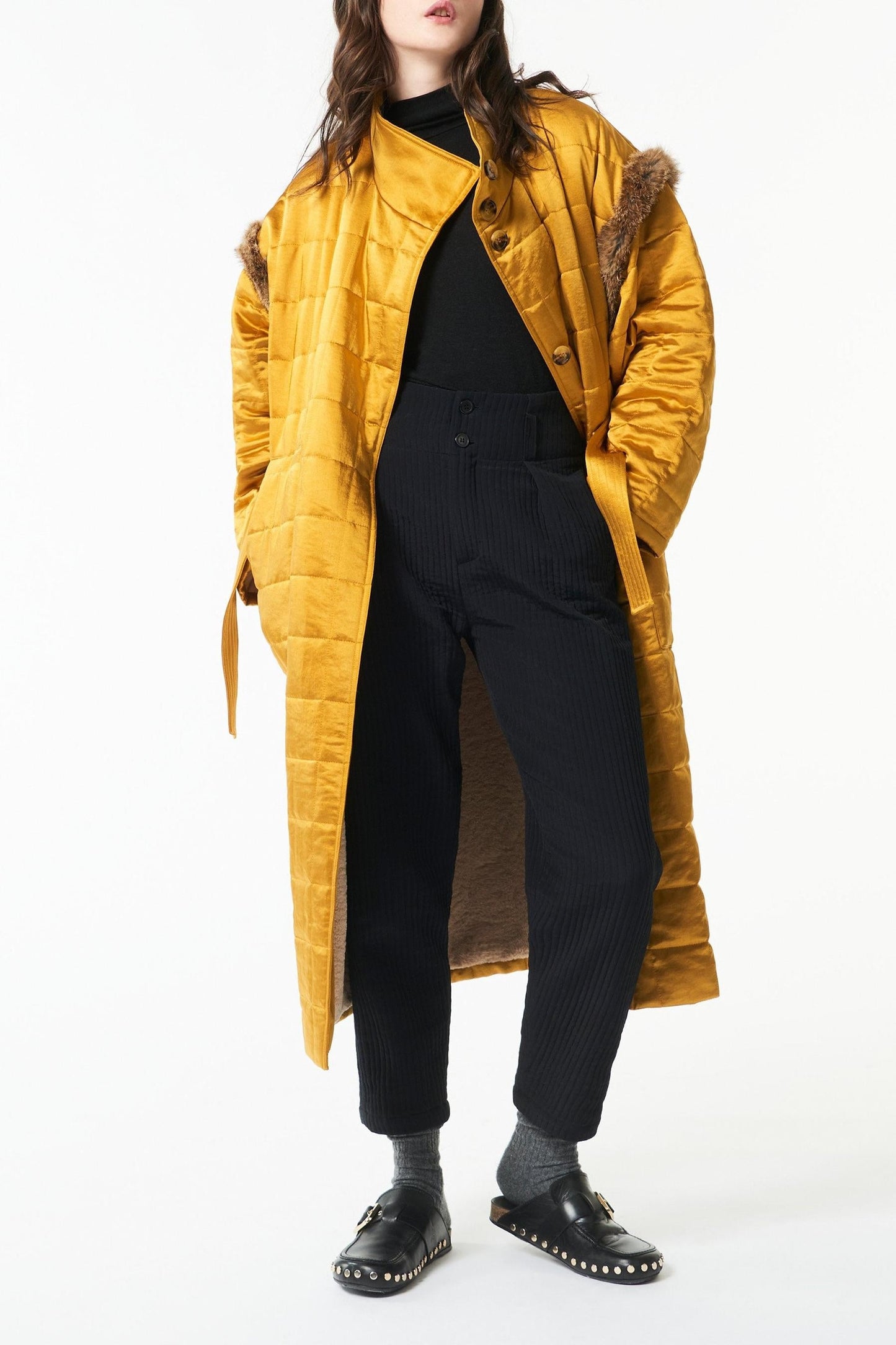 Abrigo acolchado Oda - Amarillo mostaza