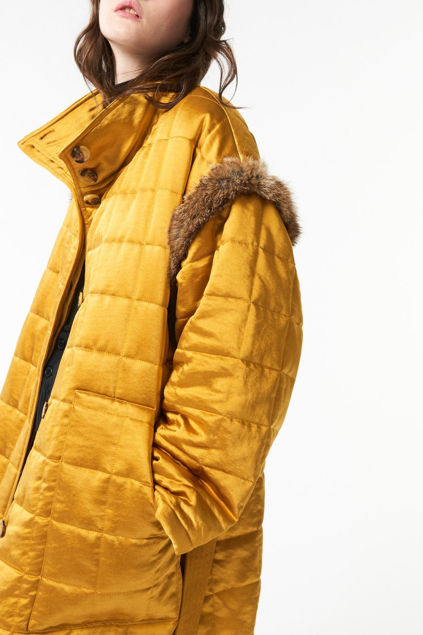 Abrigo acolchado Oda - Amarillo mostaza