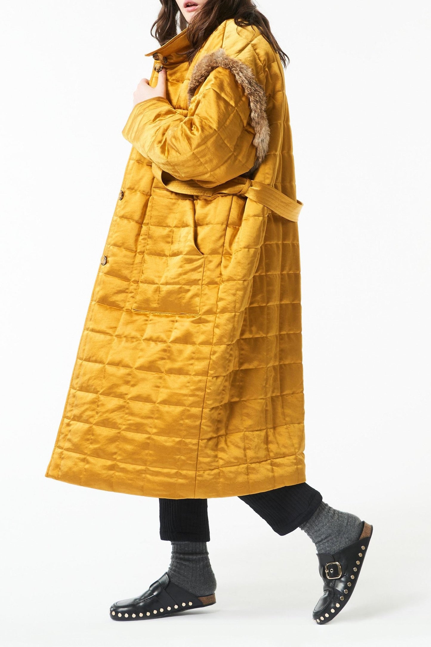 Abrigo acolchado Oda - Amarillo mostaza