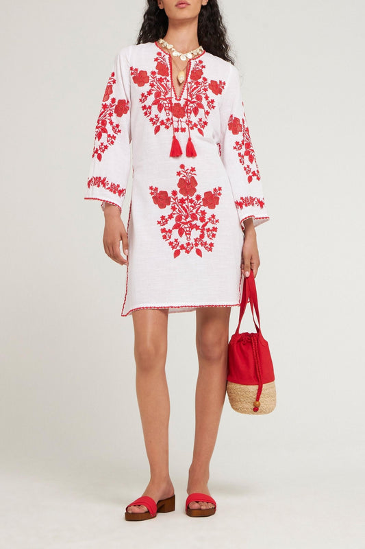 Robe courte brodée Vani